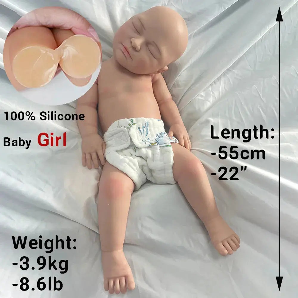 Image of Reborn Baby Dolls Realistic Unpainted 22Inch Full Body Silicone