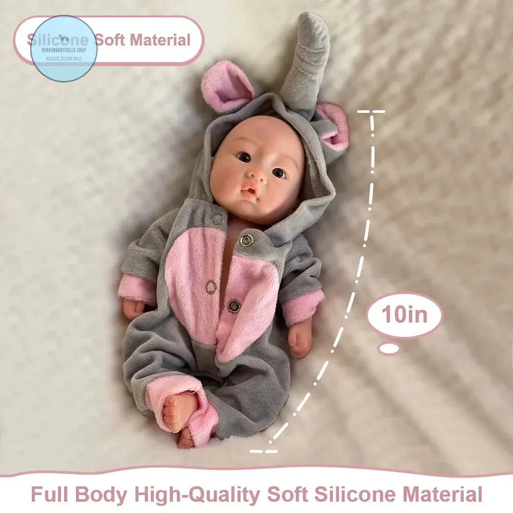Image of Reborn Baby Dolls Saskia 10 Inch Full Body Silicone Reborn Baby Boy