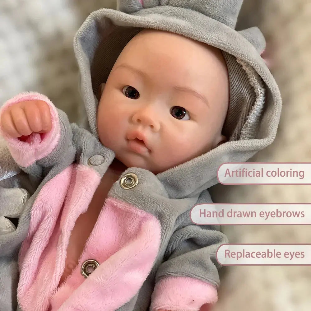 Image of Reborn Baby Dolls Saskia 10 Inch Full Body Silicone Reborn Baby Boy