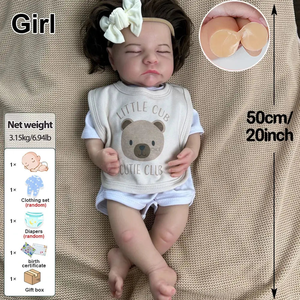 Image of Reborn Baby Dolls Soft Lifelike Silicone Reborn Baby Girl 50Cm