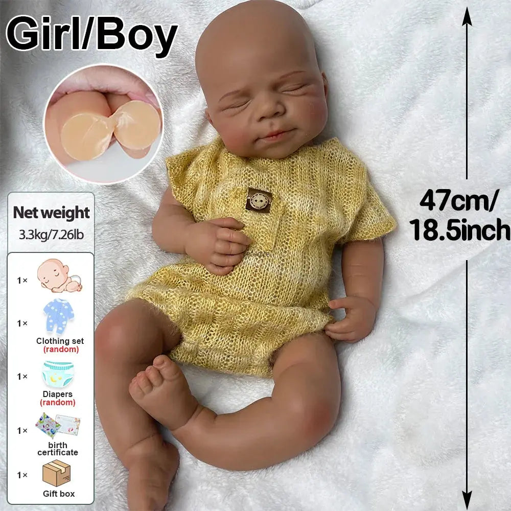 Image of Reborn Baby Dolls Ultra-Realistic Silicone Reborn Dolls African Baby