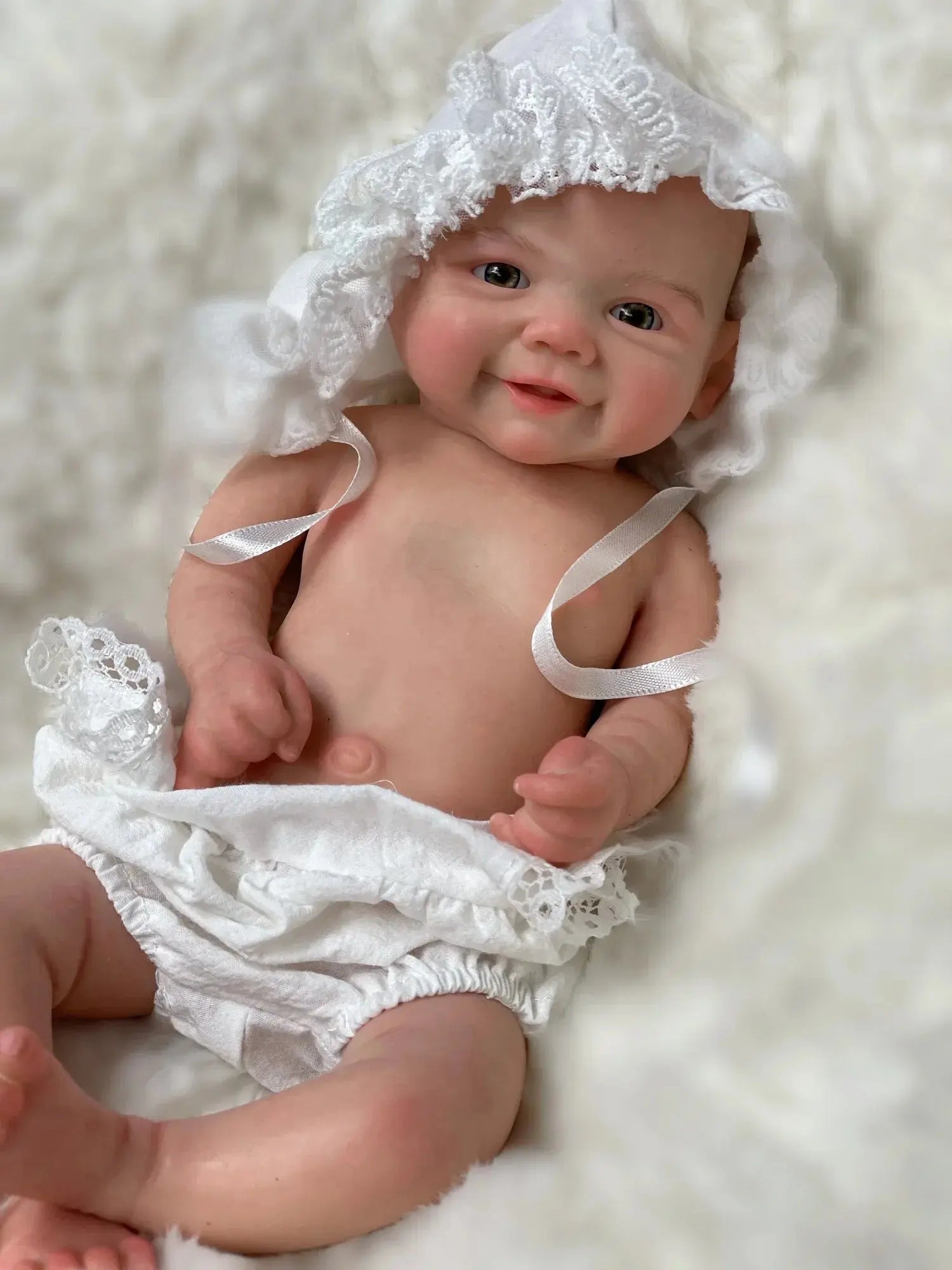 Image of Reborn Baby Dolls 33Cm Cuddly Vivienne Full Body Solid Silicone