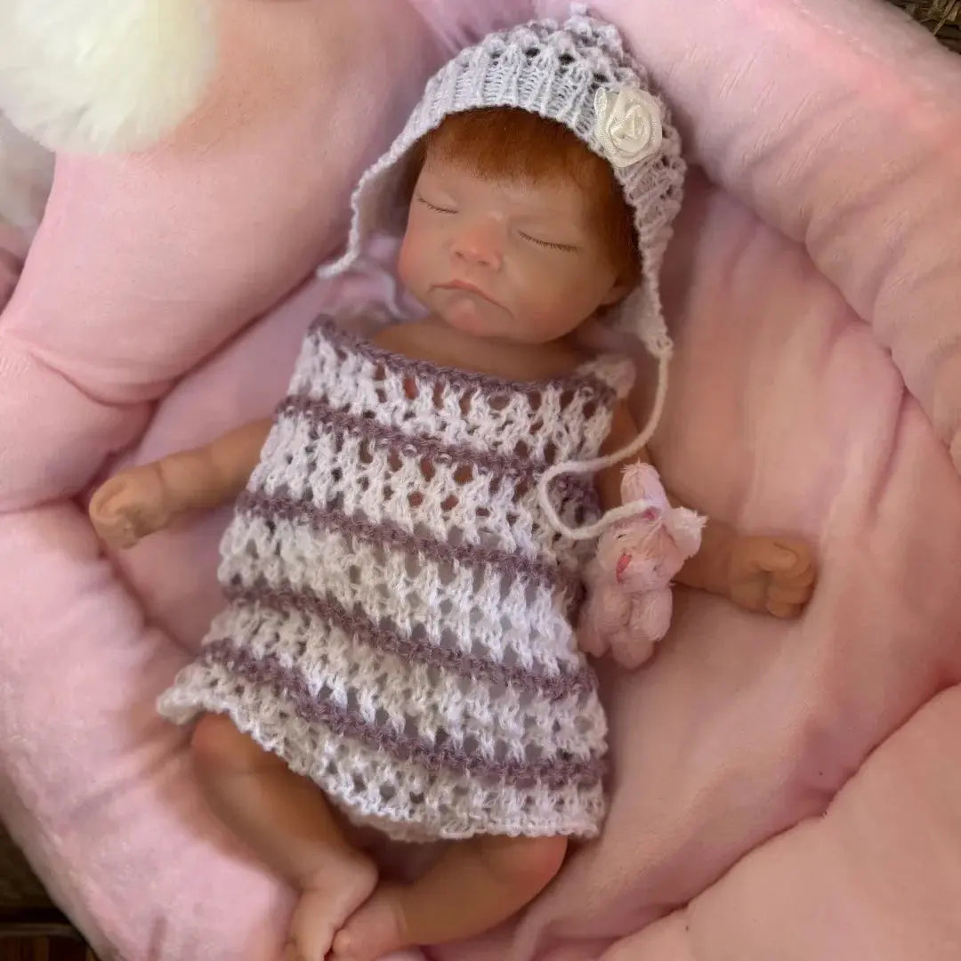 Image of Reborn Baby Dolls 26Cm Close Eyes Bebe Reborn De Silicona Girl Doll