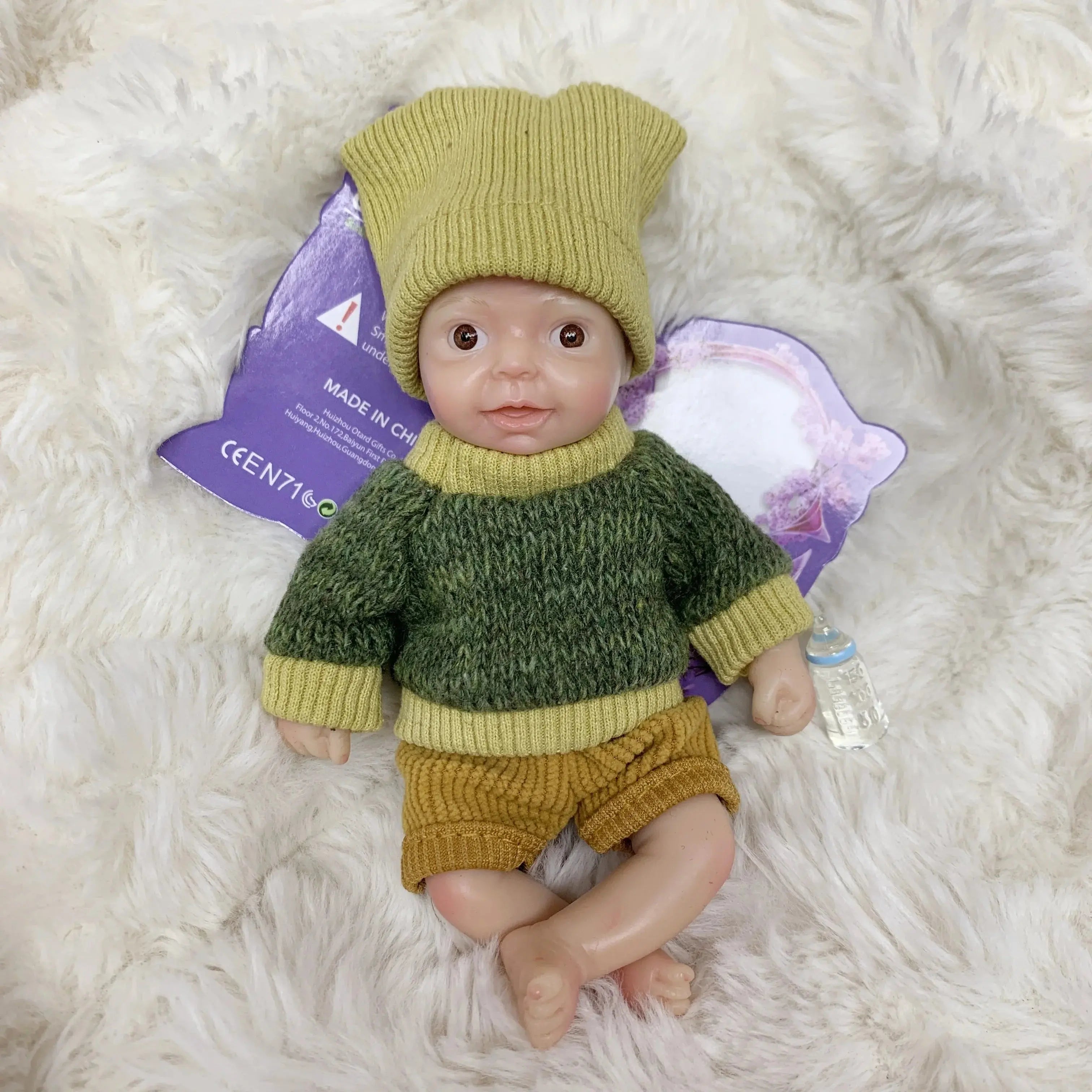 Image of Reborn Baby Dolls 15Cm Painted Full Solid Silicone Bebe Boy Reborn