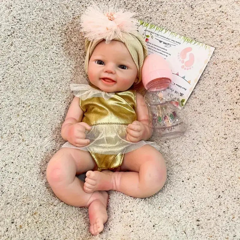 Image of Reborn Baby Dolls 16 Inch Emmy Bebe Reborn Reallista De Silicone Girl