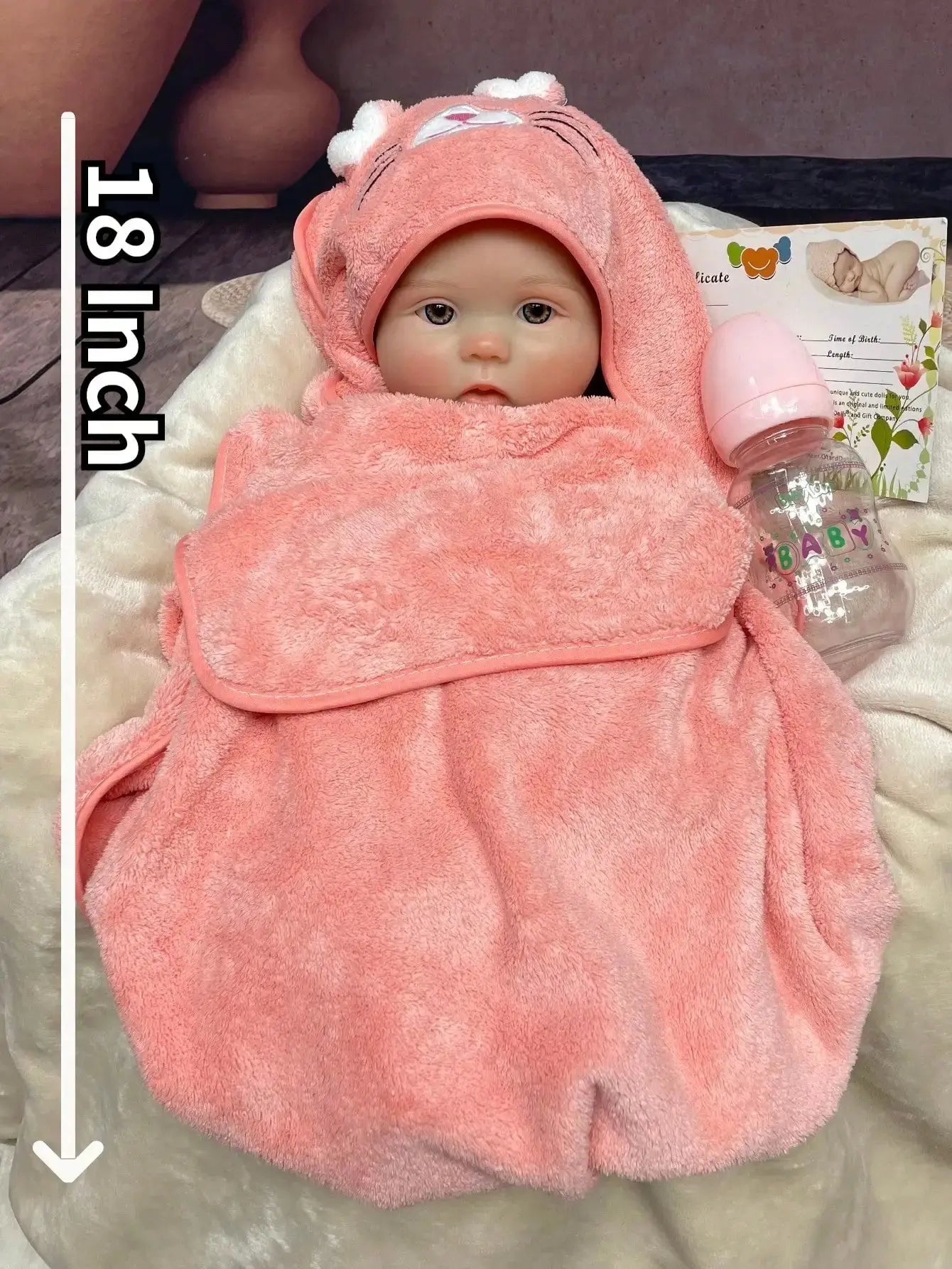 Image of Reborn Baby Dolls 18 Inch Lifelike Handmade Bebe Silicone Reborn Doll
