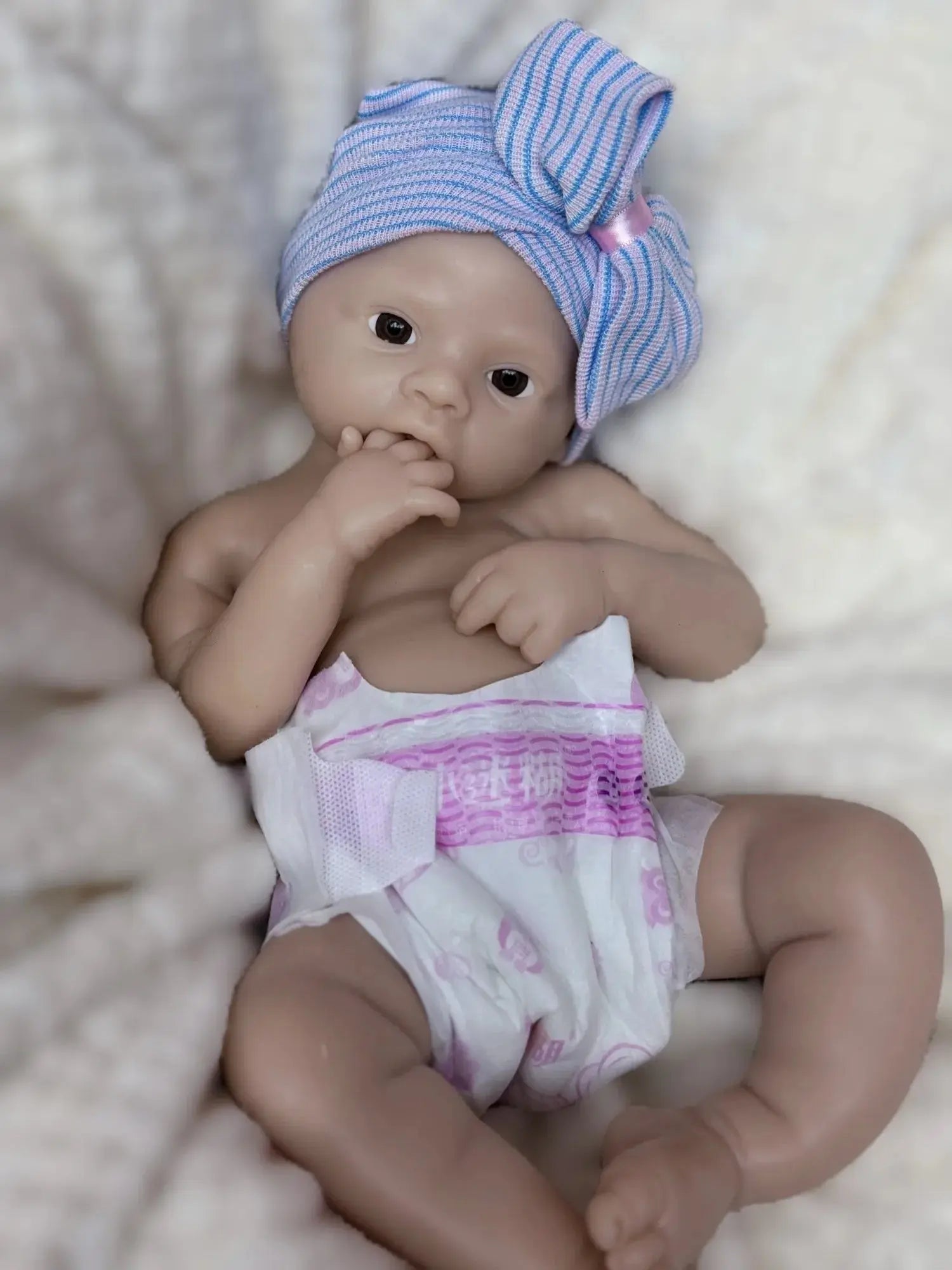 Image of Reborn Baby Dolls 18Nch Meadow Girl Can Open Mouth Full Solid Soft