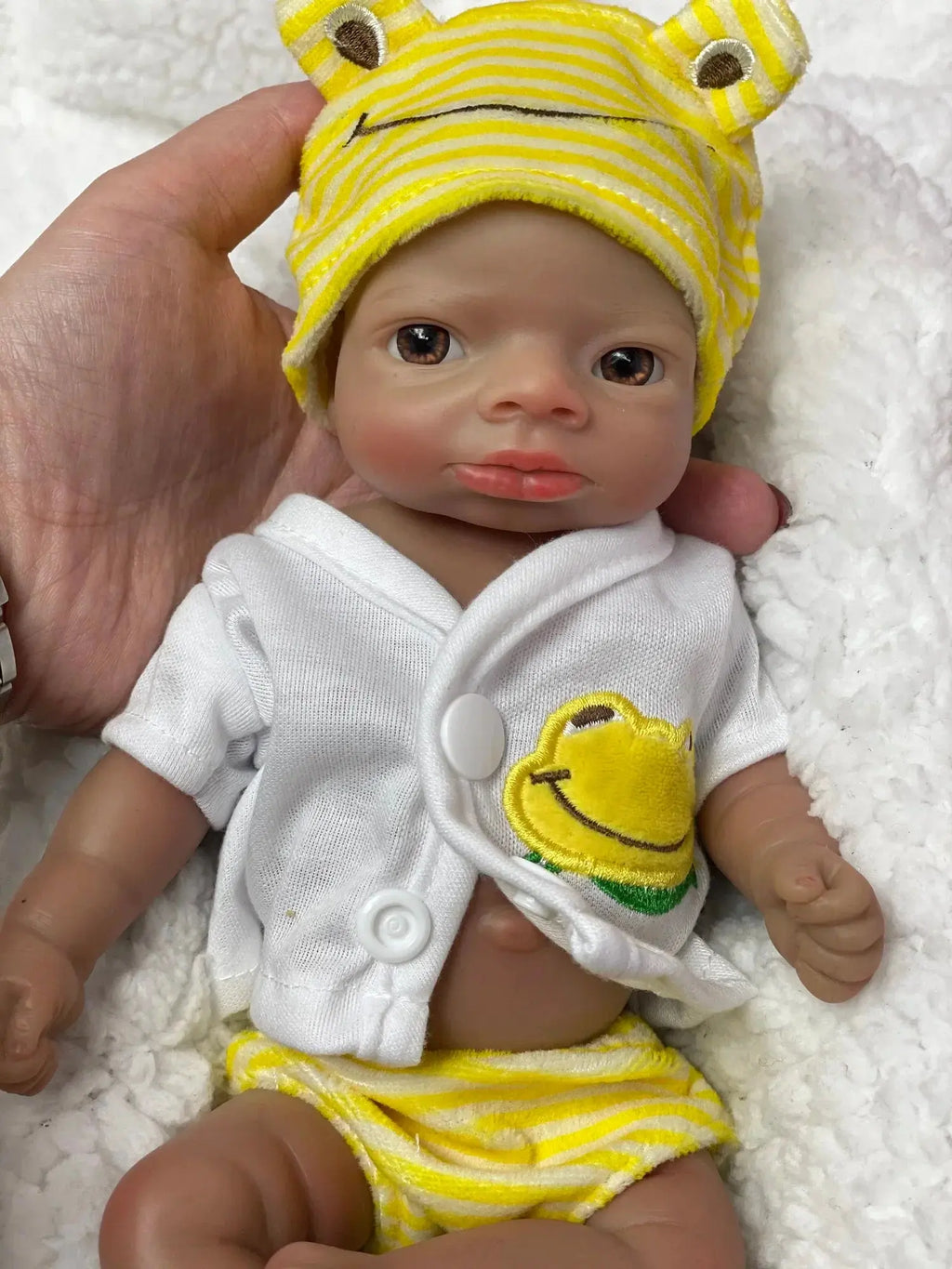 Image of Reborn Baby Dolls 26Cm Dark Skin Lanny Solid Silicone Reborn Baby