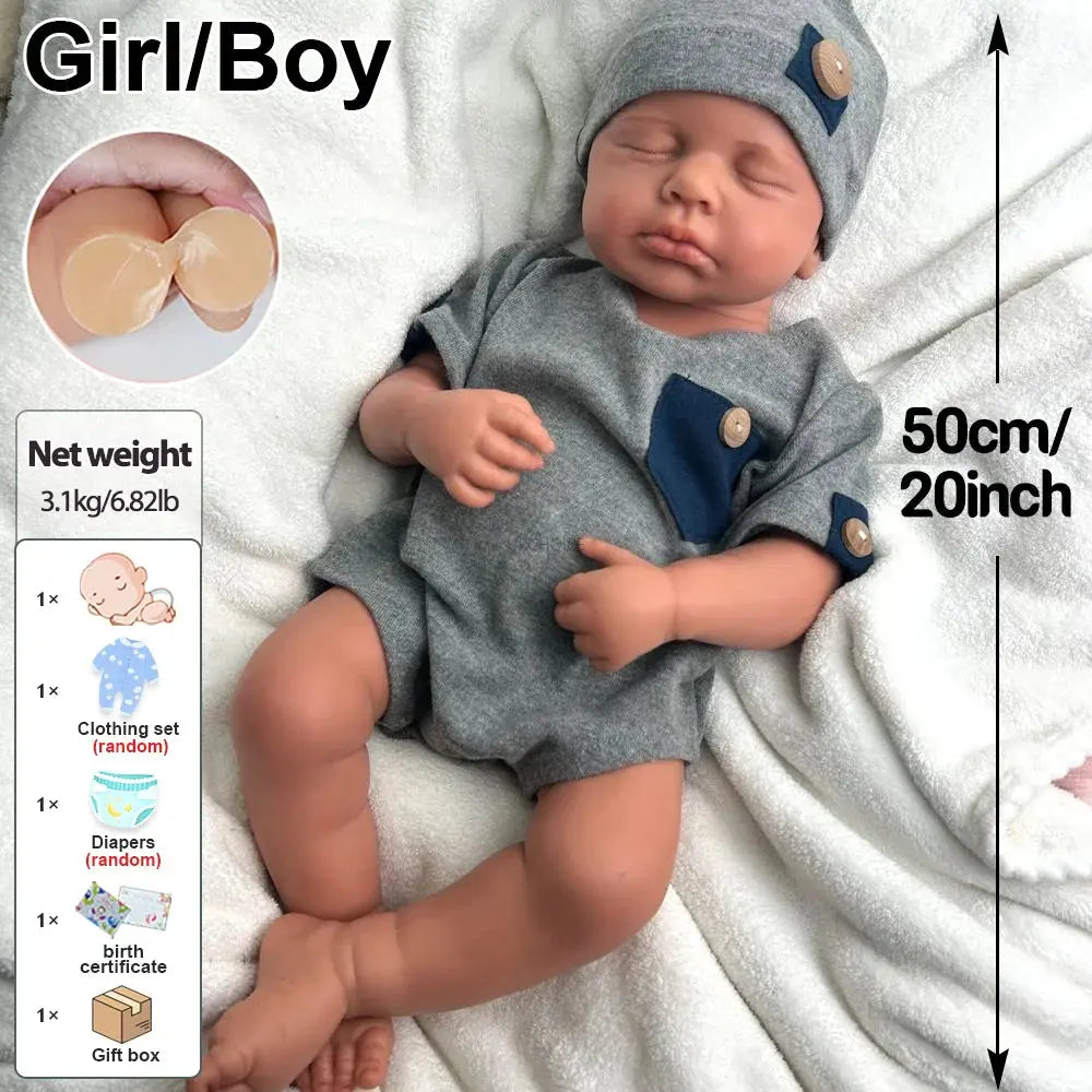 Image of Reborn Baby Dolls Healing Silicone Reborn Baby Girl&Boy 20Inch Cuddly