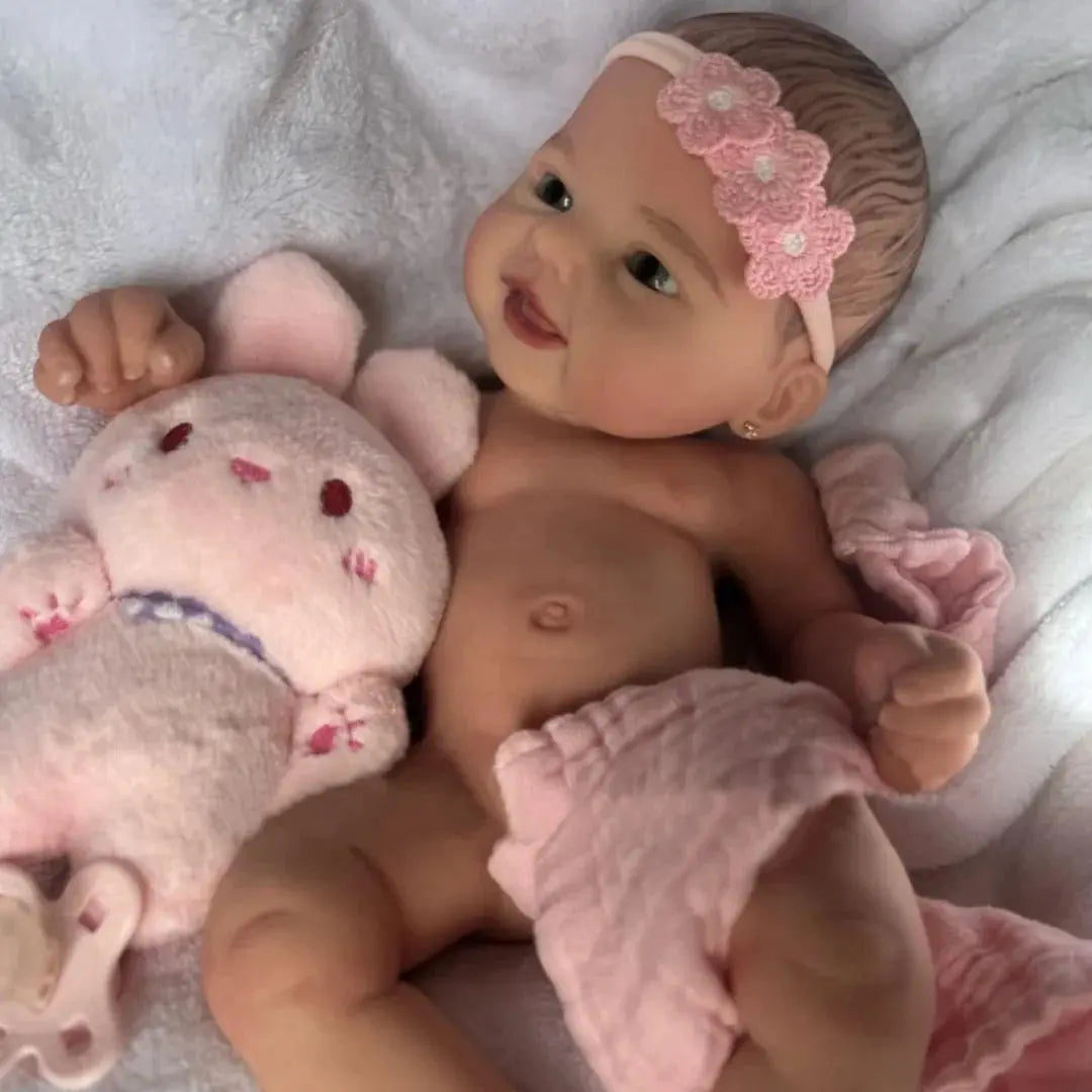 Image of Reborn Baby Dolls 40Cm Can Open Mouth Full Body Silicone Bebe Reborn