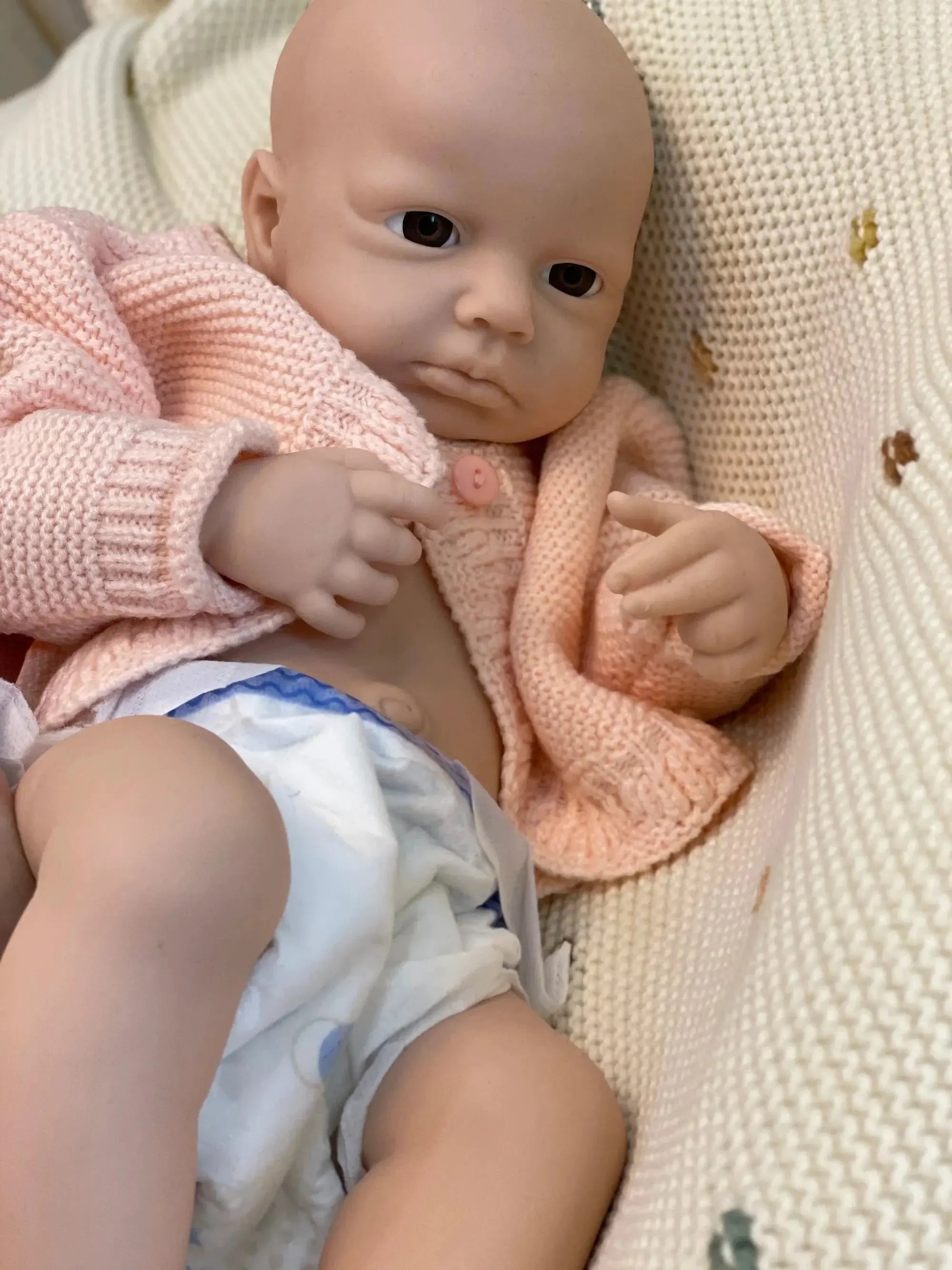 Image of Reborn Baby Dolls Loulou Boy/Girl 18Inch Bebê Reborn De Silicone