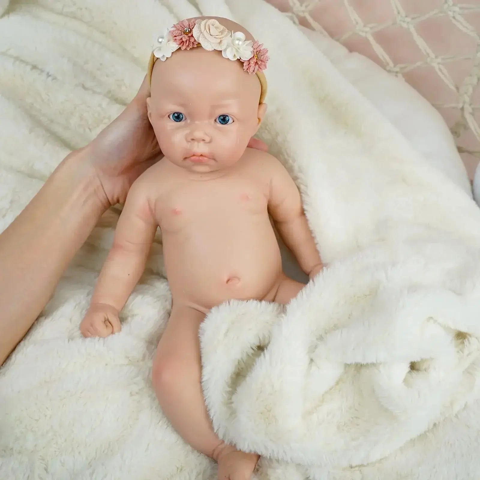 Image of Reborn Baby Dolls 17 Inch Full Platinum Silicone Reborn Baby Doll