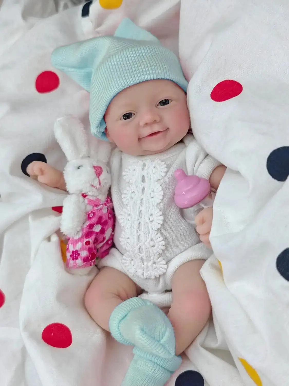 Image of Reborn Baby Dolls Reborn Baby Doll Silicone Full Body 7"  Blue Eyes