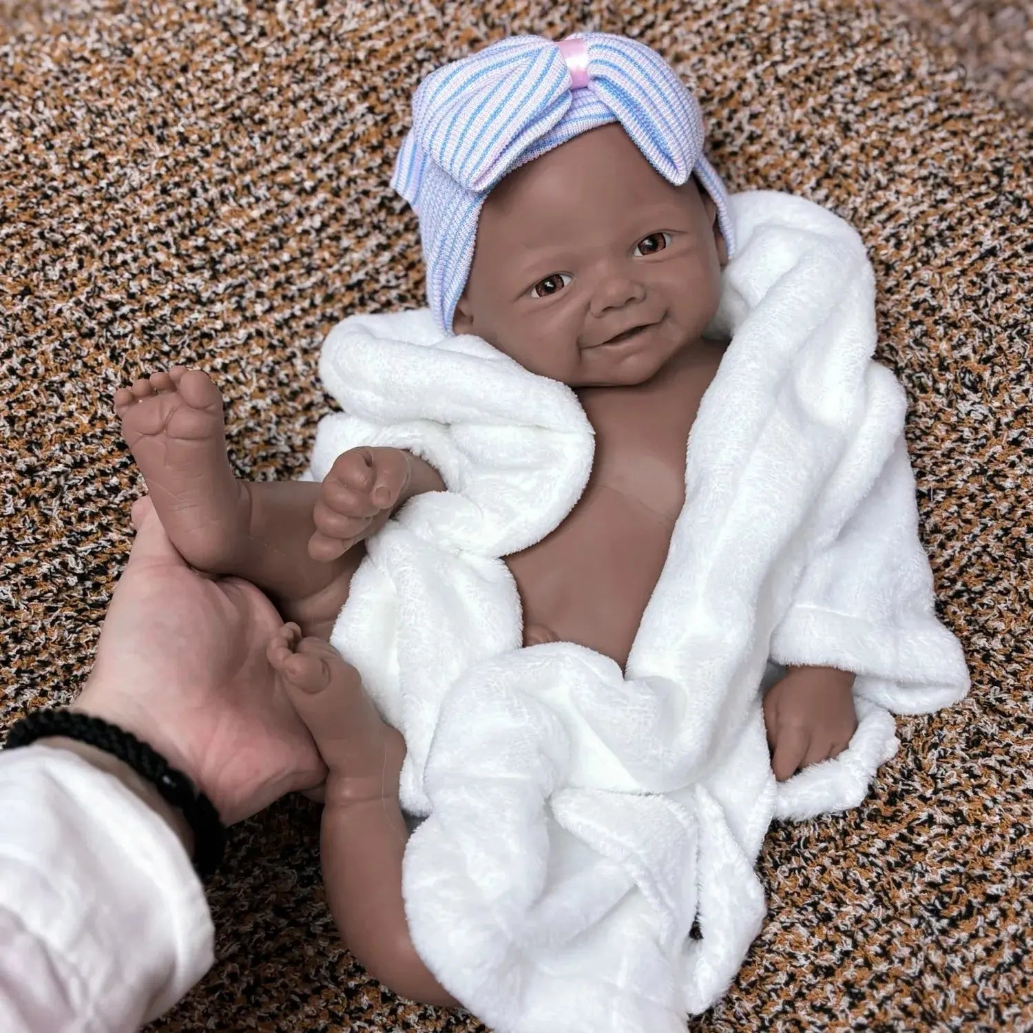 Image of Reborn Baby Dolls 18Inch Dark Skin African Girl Vivienne Reborn Doll