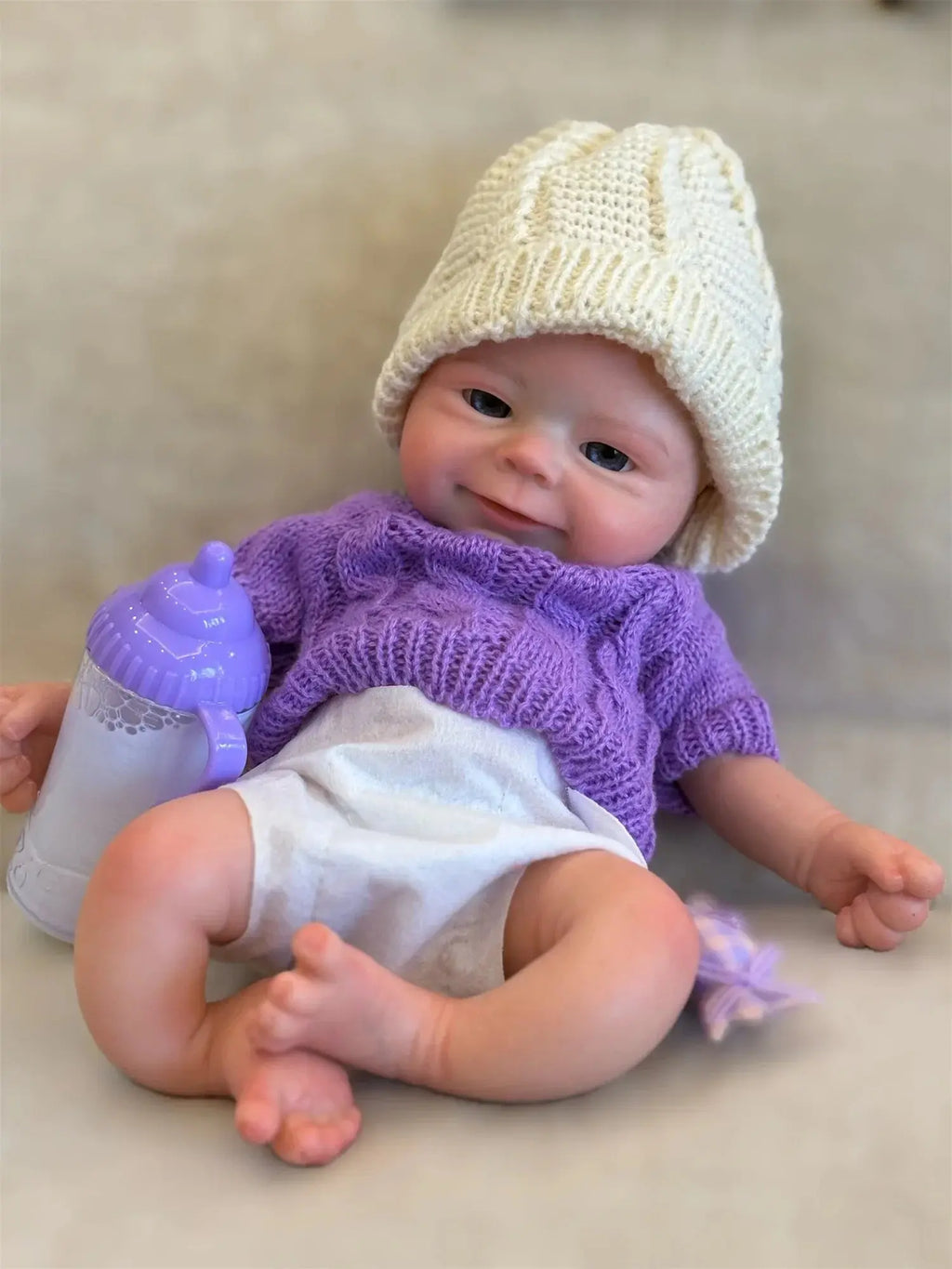 Image of Reborn Baby Dolls Can Open Mouth 33Cm Washable Solid Silicone Bebe
