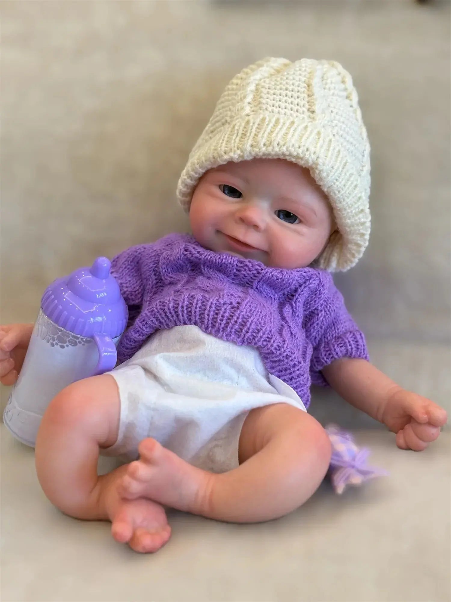 Image of Reborn Baby Dolls Can Open Mouth 33Cm Washable Solid Silicone Bebe