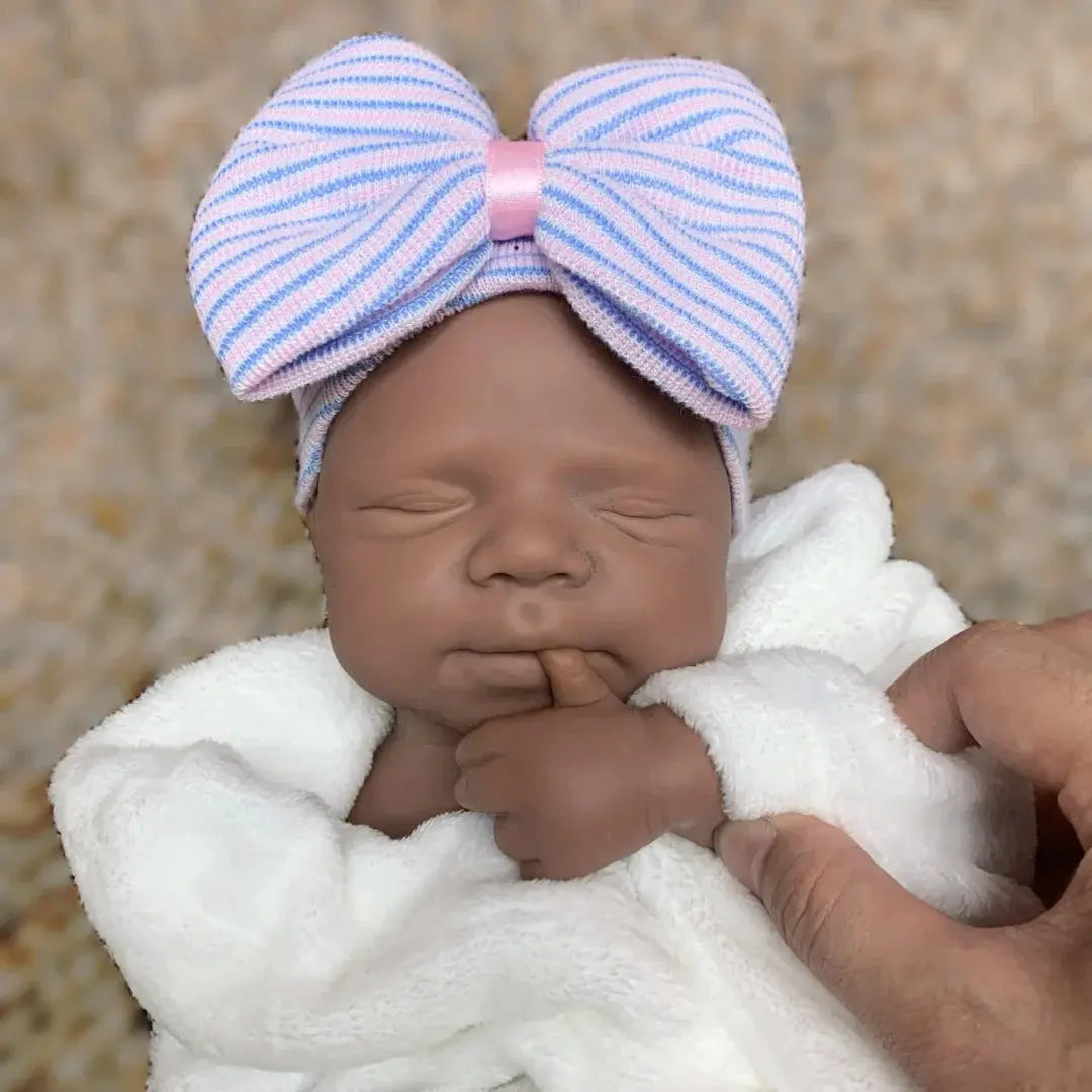 Image of Reborn Baby Dolls 18Inch Can Open Mouth Dark Skin Pascale Bebe Reborn