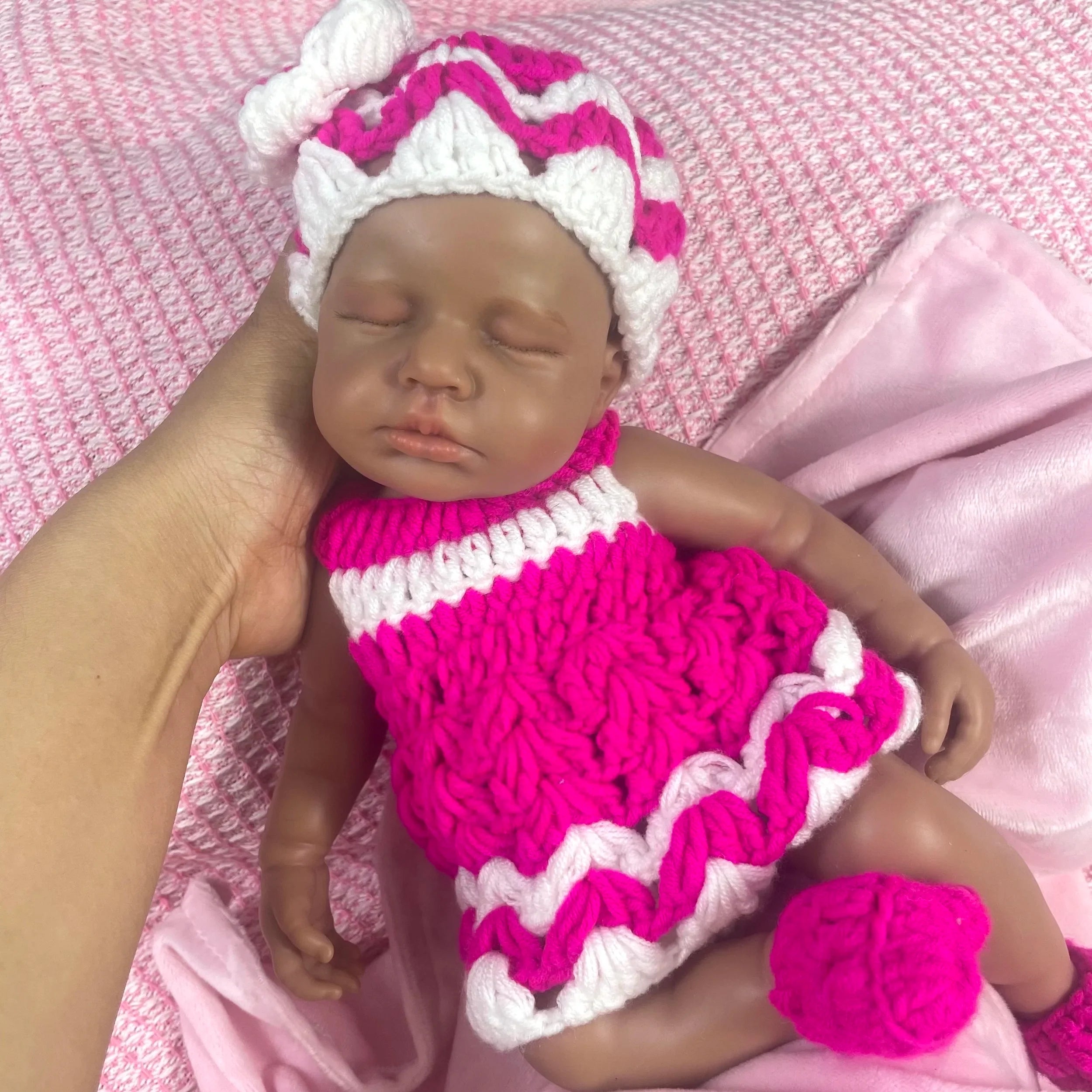 Image of Reborn Baby Dolls Mini 32Cm Dark Skin Full Silicone Reborn Baby