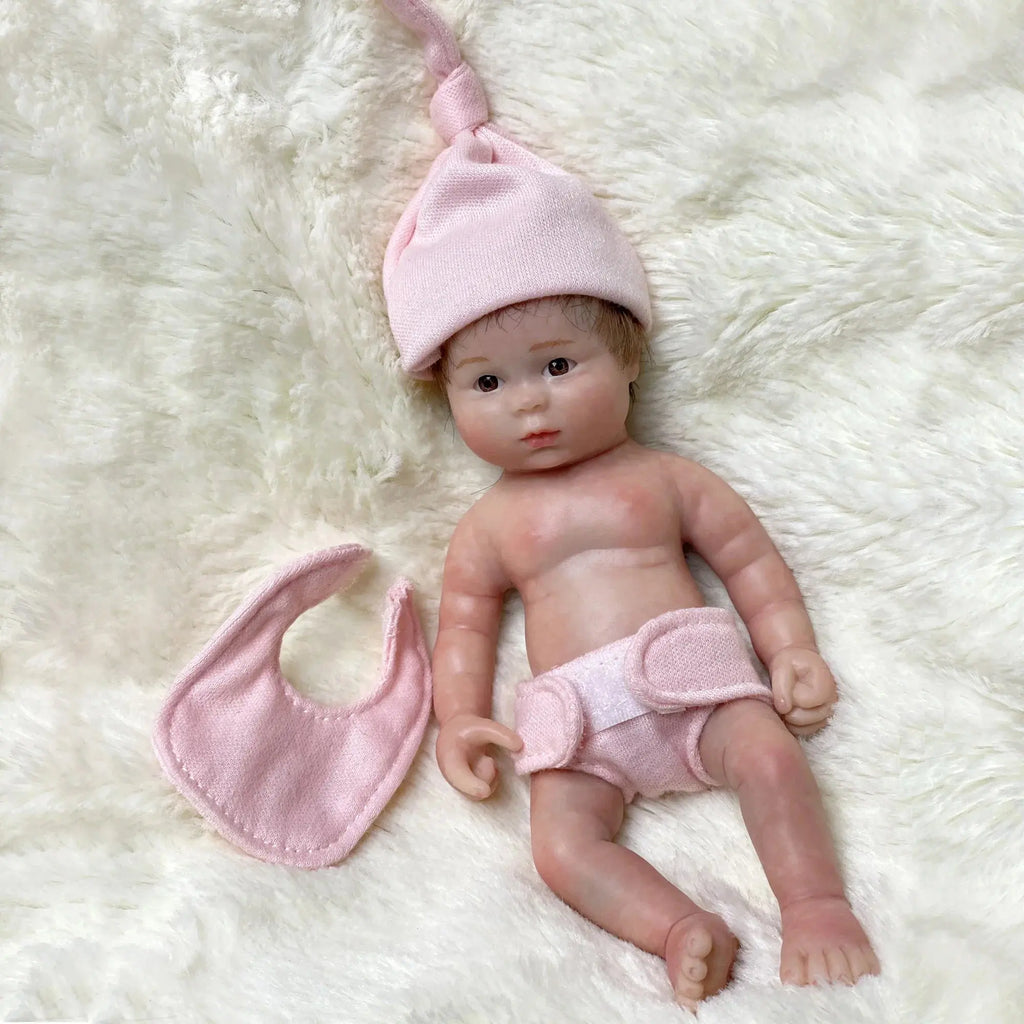 Image of Reborn Baby Dolls 6Inch Mini Palm Full Solid Silicone Bebe Reborn