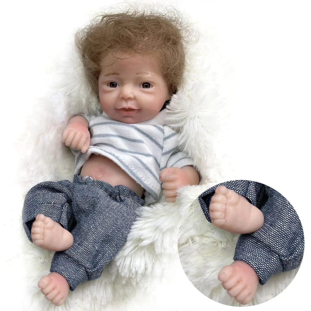 Image of Reborn Baby Dolls 6Inch Mini Palm Full Solid Silicone Bebe Reborn