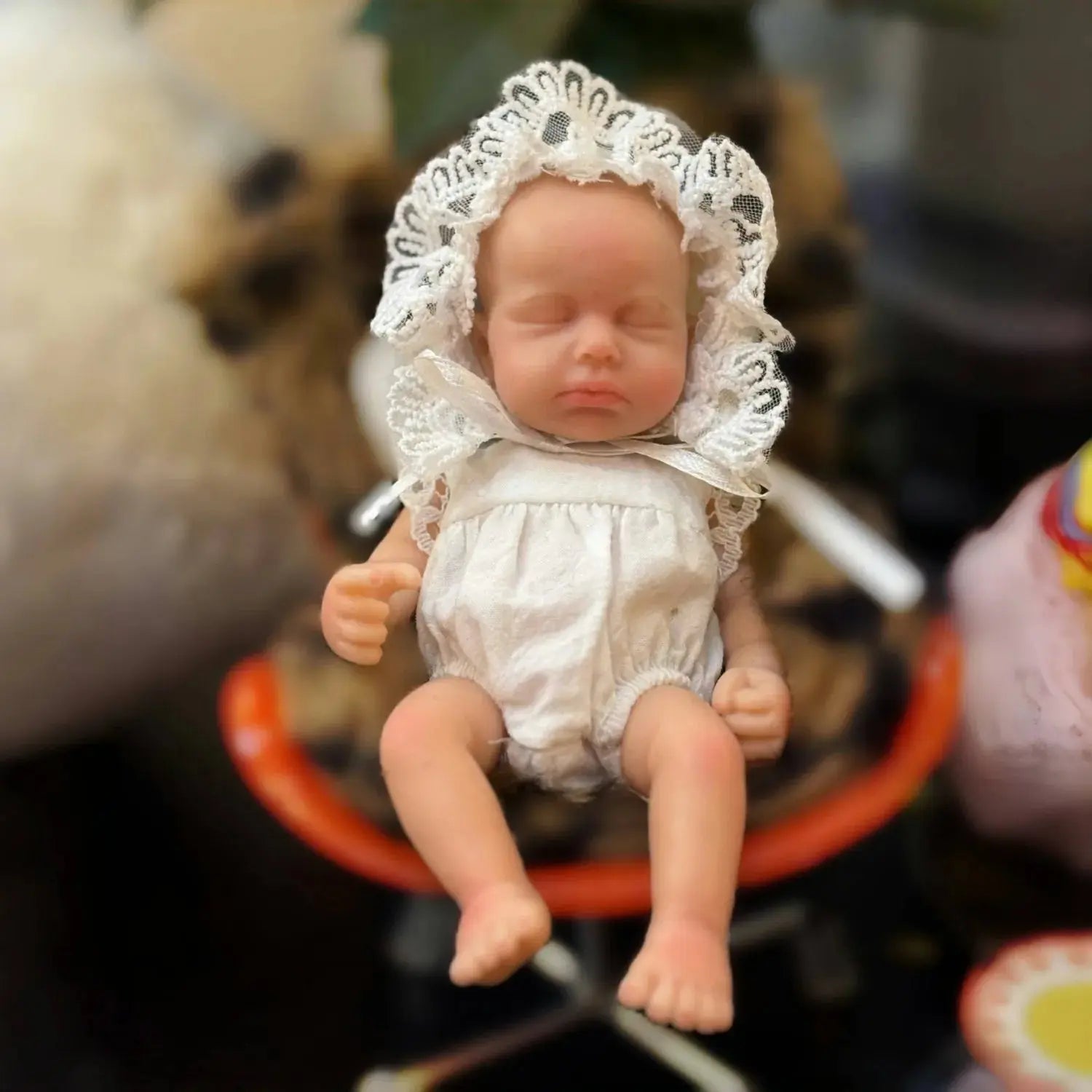 Image of Reborn Baby Dolls Anjo Doll 6 Inch Mini Palm Girl Loulou Soft Solid