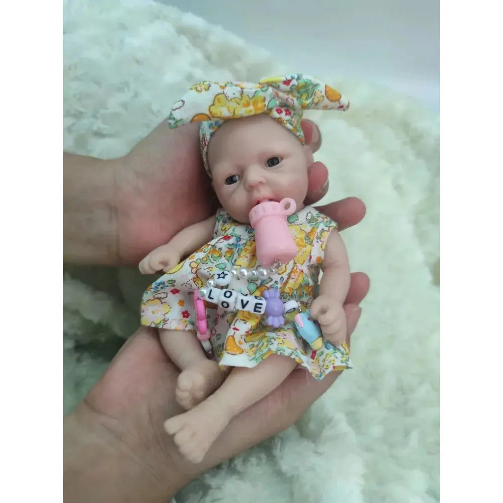 Image of Reborn Baby Dolls 7" Girl Micro Preemie Full Body Silicone Baby Doll