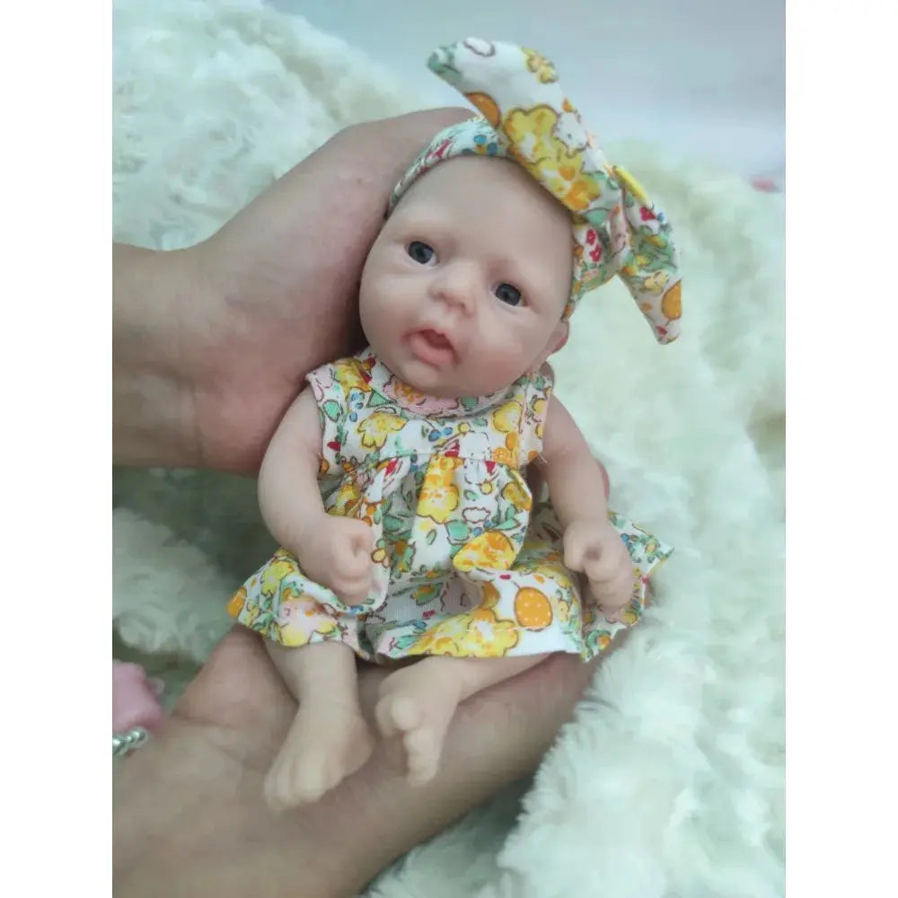 Image of Reborn Baby Dolls 7 Inch Hand Made Girl Silicone Doll Mini Realistic