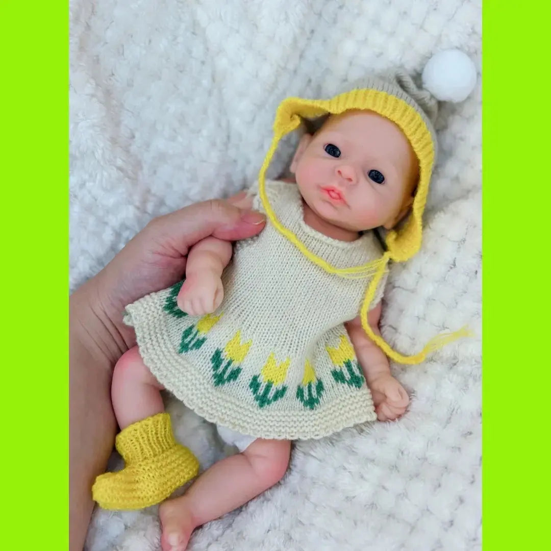 Image of Reborn Baby Dolls 10Inch Open Eyes Bebe Reborn De Silicona Girl Doll
