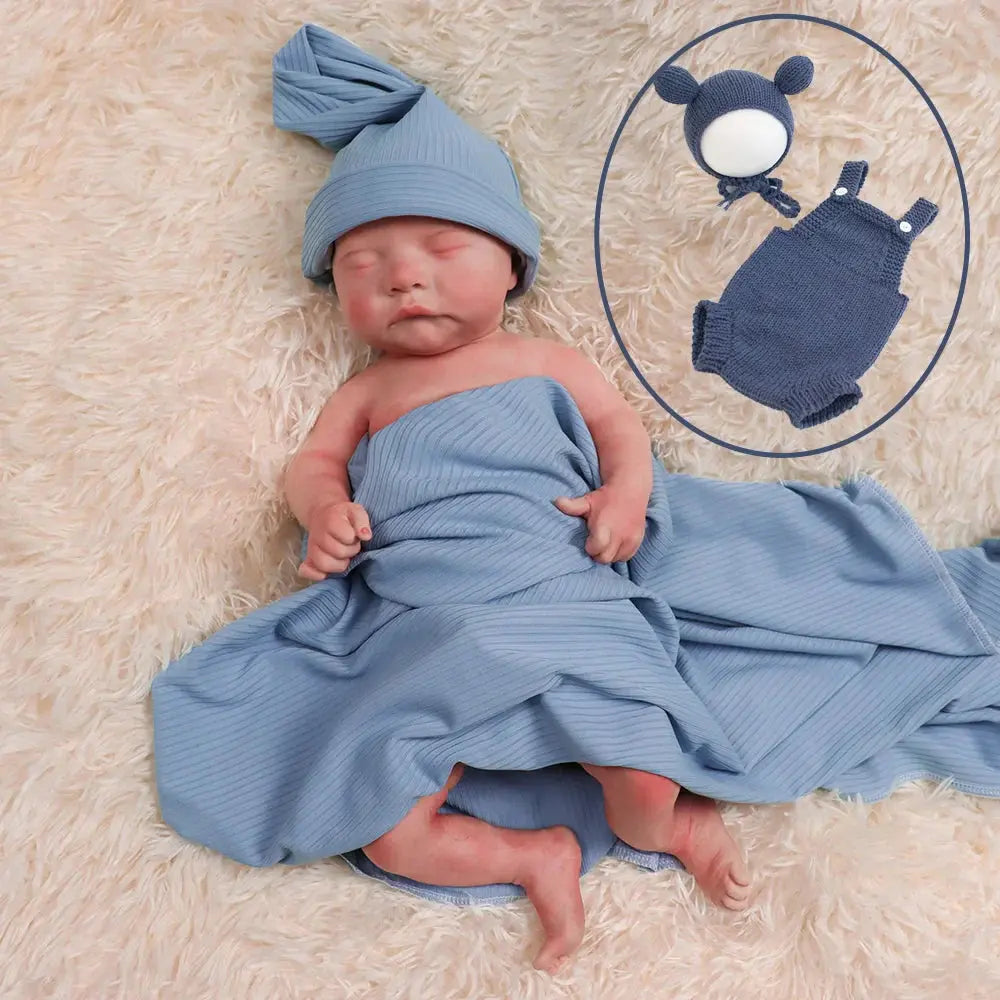 Image of Reborn Baby Dolls Reborn Corpo De Silicone 18'' Boy Full Body