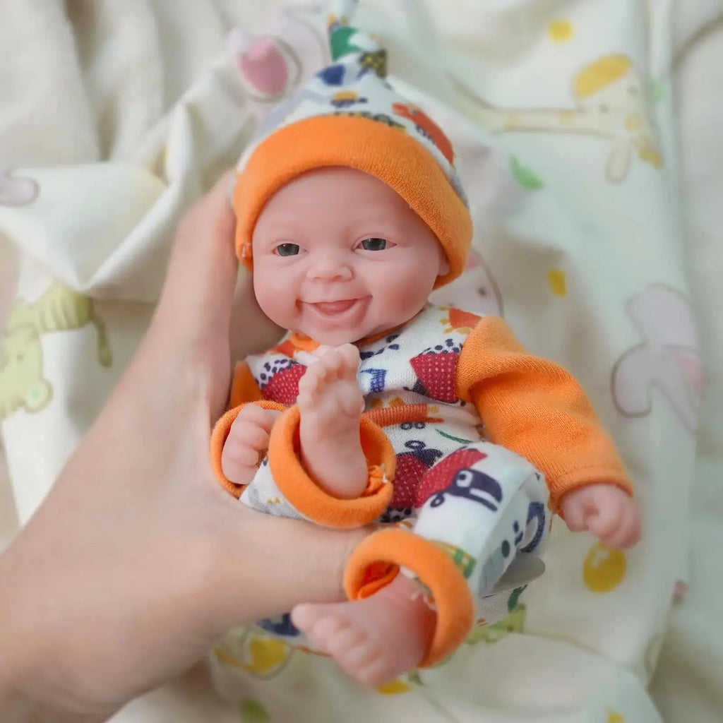 Image of Reborn Baby Dolls Reborn Silicone Baby Doll 7 Inch Mini Realistic