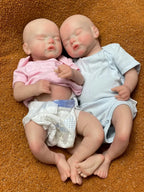 Image of Reborn Baby Dolls Can Open Mouth 45Cm Twins Sam Reborn Baby Girl And