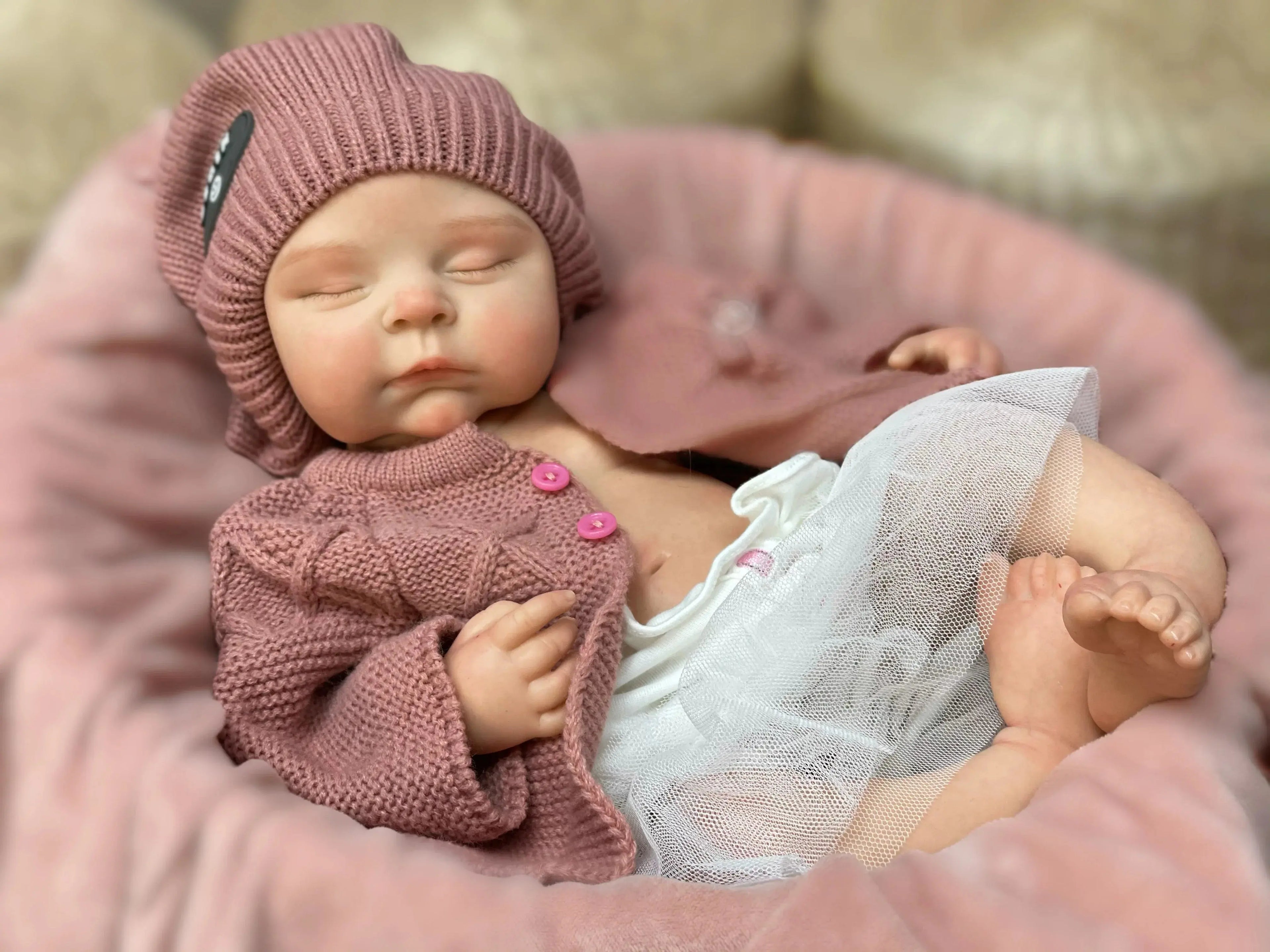 Image of Reborn Baby Dolls 45Cm Peaches Solid Silicone Bebe Reborn Girls With