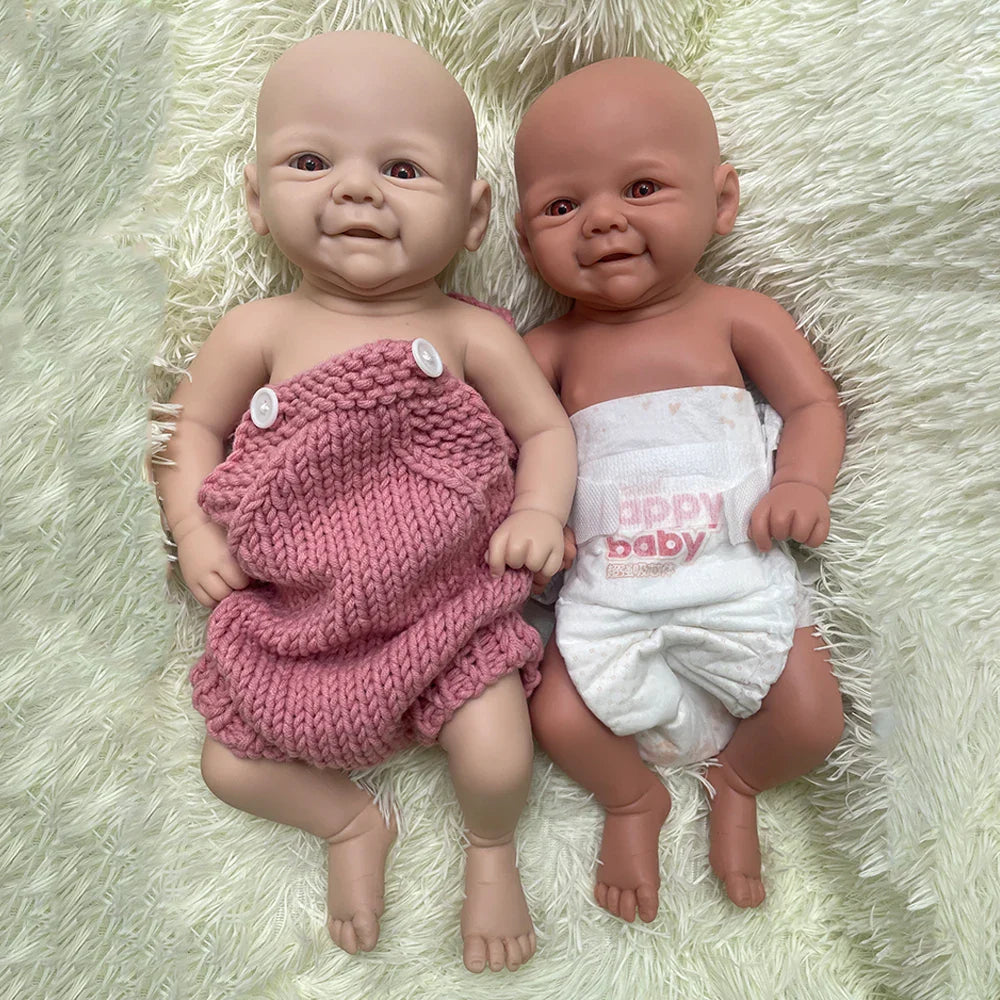 Image of Reborn Baby Dolls 17Inch Black Skin Realistic Soft Silicone Reborn