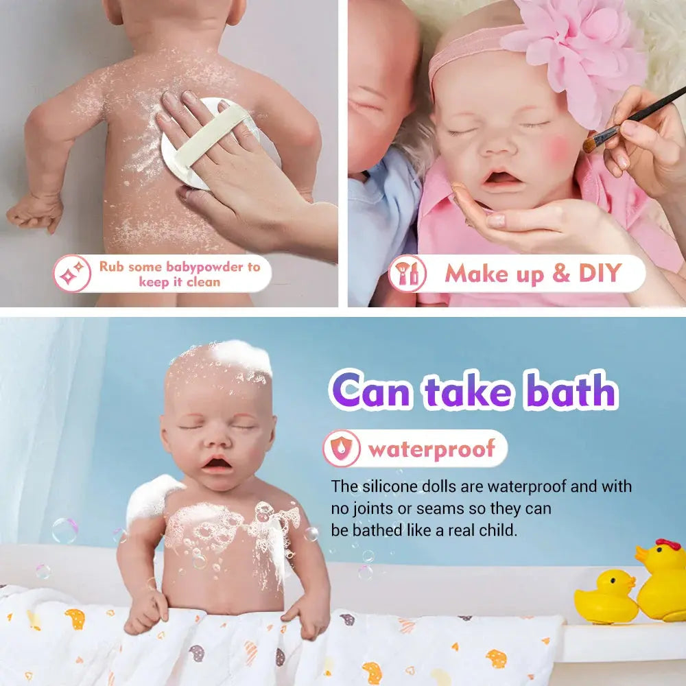 Image of Reborn Baby Dolls 18" 100% Full Silicone Newborn Doll Soft Reborn