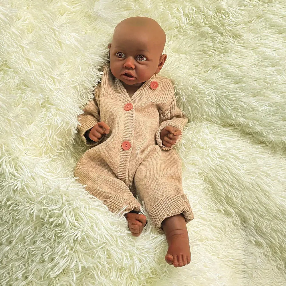 Image of Reborn Baby Dolls Full Platinum Silicone Body Baby Black Girl Reborn
