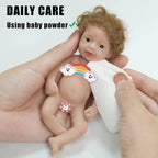 Image of Reborn Baby Dolls 6Inch Mini Palm Full Solid Silicone Bebe Reborn