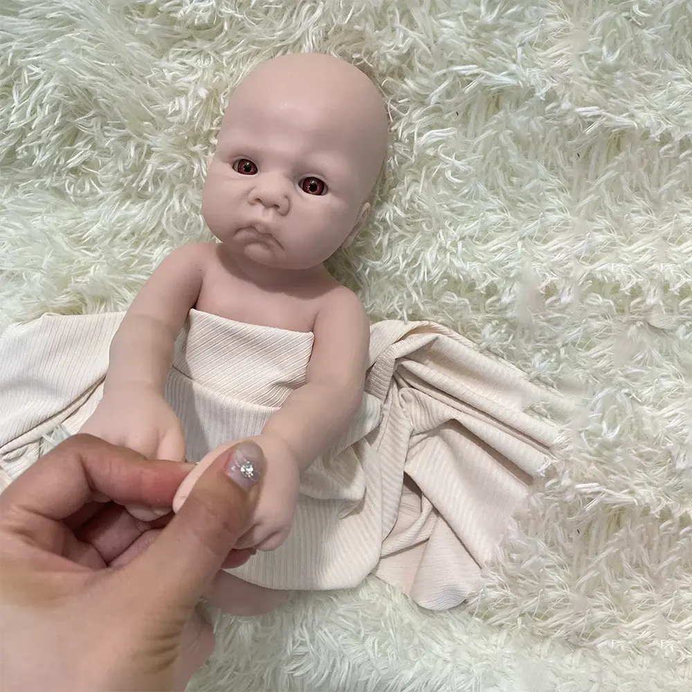 Image of Reborn Baby Dolls Artist Reborner Painted 16" Weighted Soft Platinum