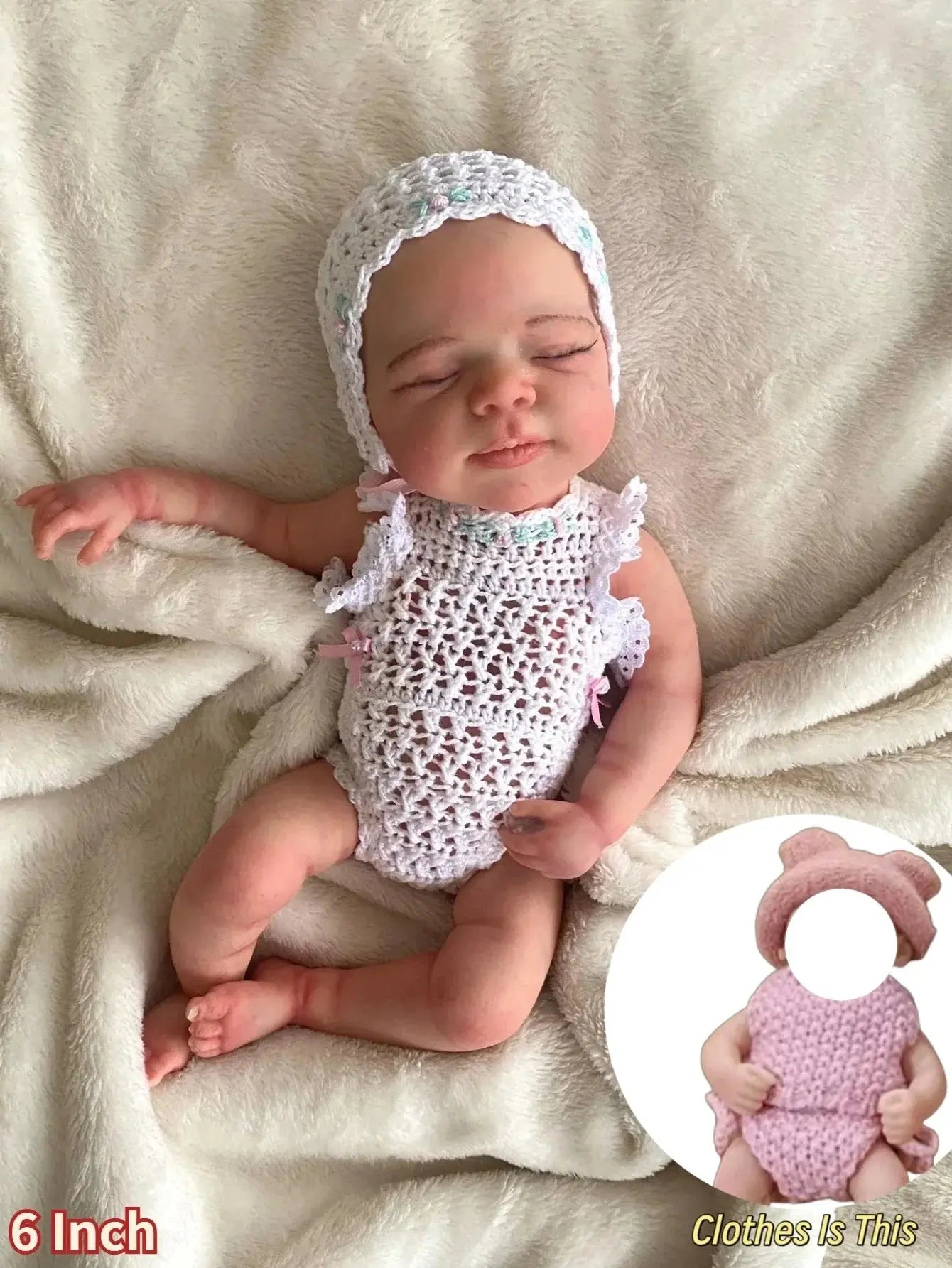 Image of Reborn Baby Dolls 6 Inch Soft Silicone Reborn Doll Girl Pascale