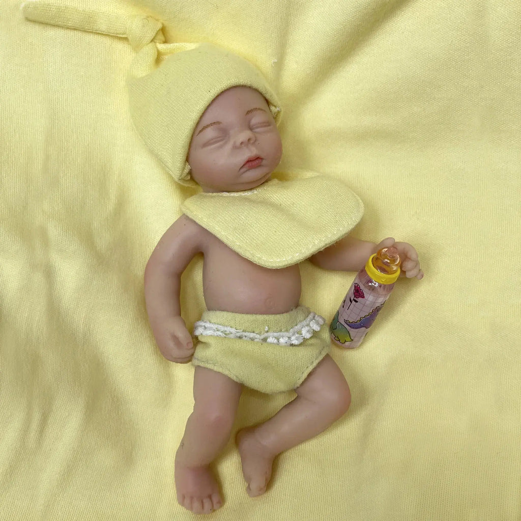 Image of Reborn Baby Dolls 6 Inch Full Solid Silicone Bebe Palm Reborn Doll