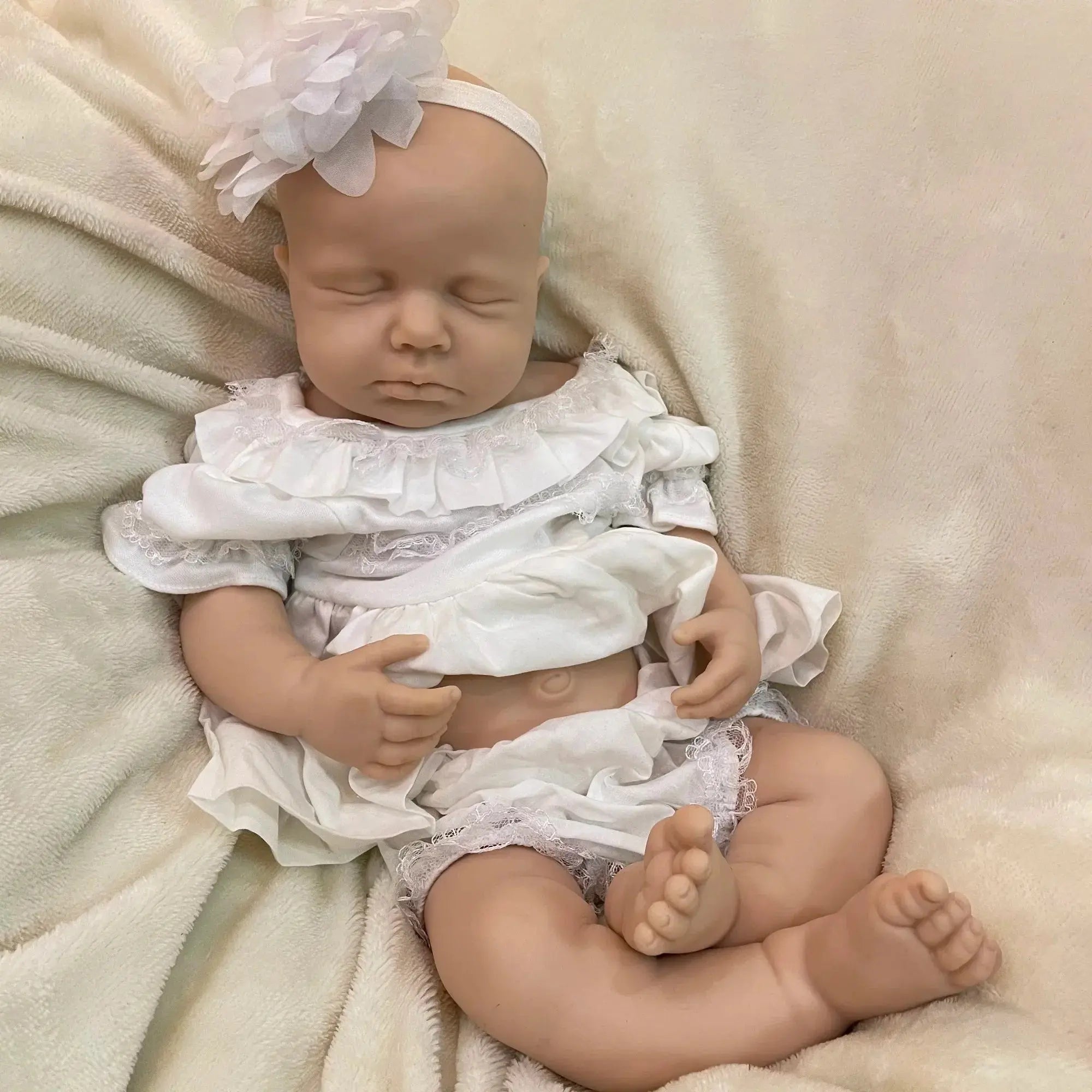 Image of Reborn Baby Dolls Loulou Boy/Girl 18Inch Bebê Reborn De Silicone