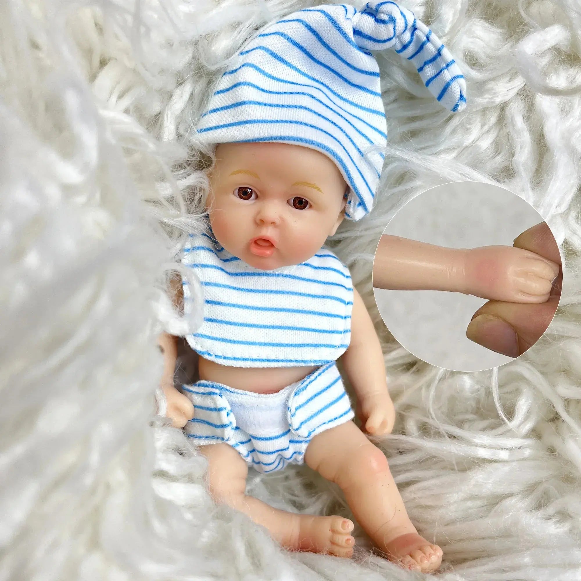 Image of Reborn Baby Dolls 6Inch /15Cm Mini Adorable Whole Solid Silicone