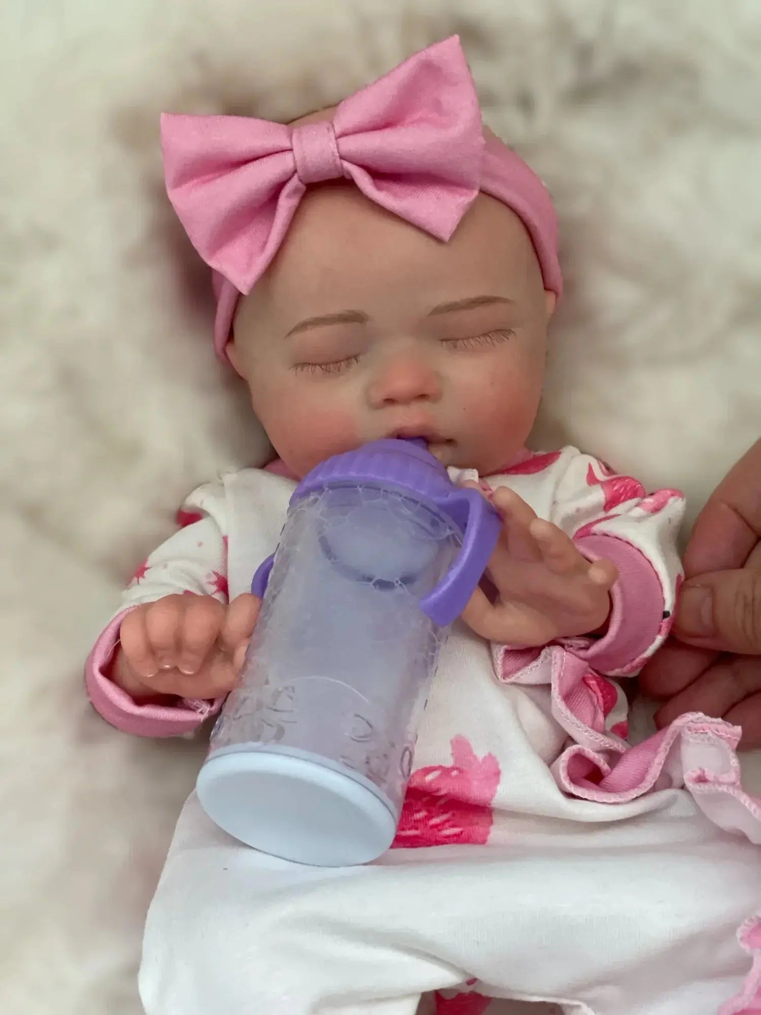Image of Reborn Baby Dolls 35Cm Close Eyes Solid Silicone Bebe Reborn Girl Can