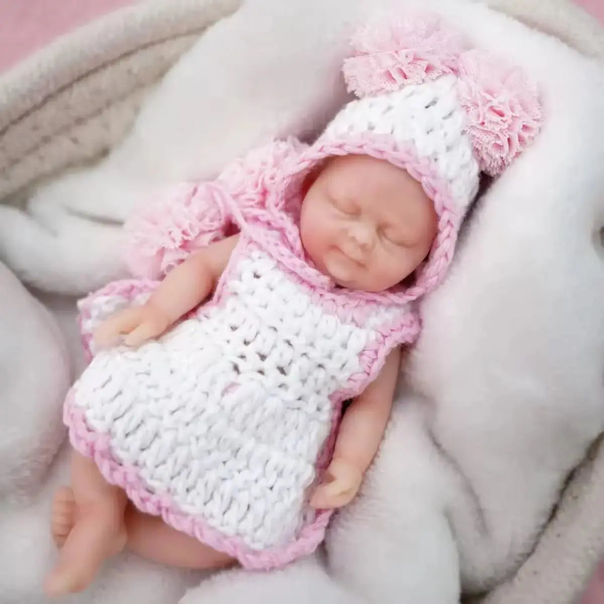 Image of Reborn Baby Dolls 4.5Inch Micro Preemie Full Body Soft Silicone Cute