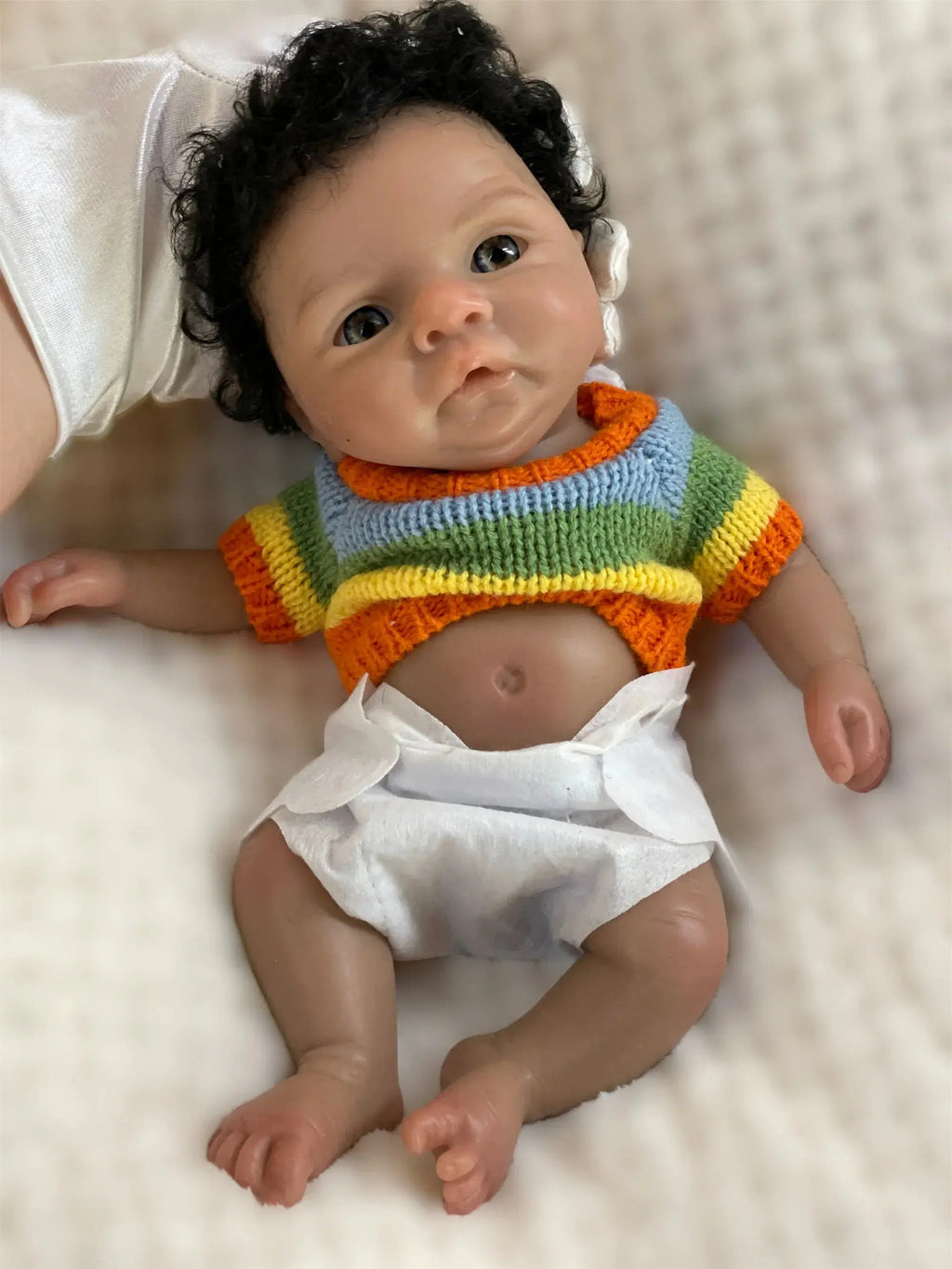 Image of Reborn Baby Dolls 25Cm Reborn Dolls Dark Skin Full Body Soft Solid