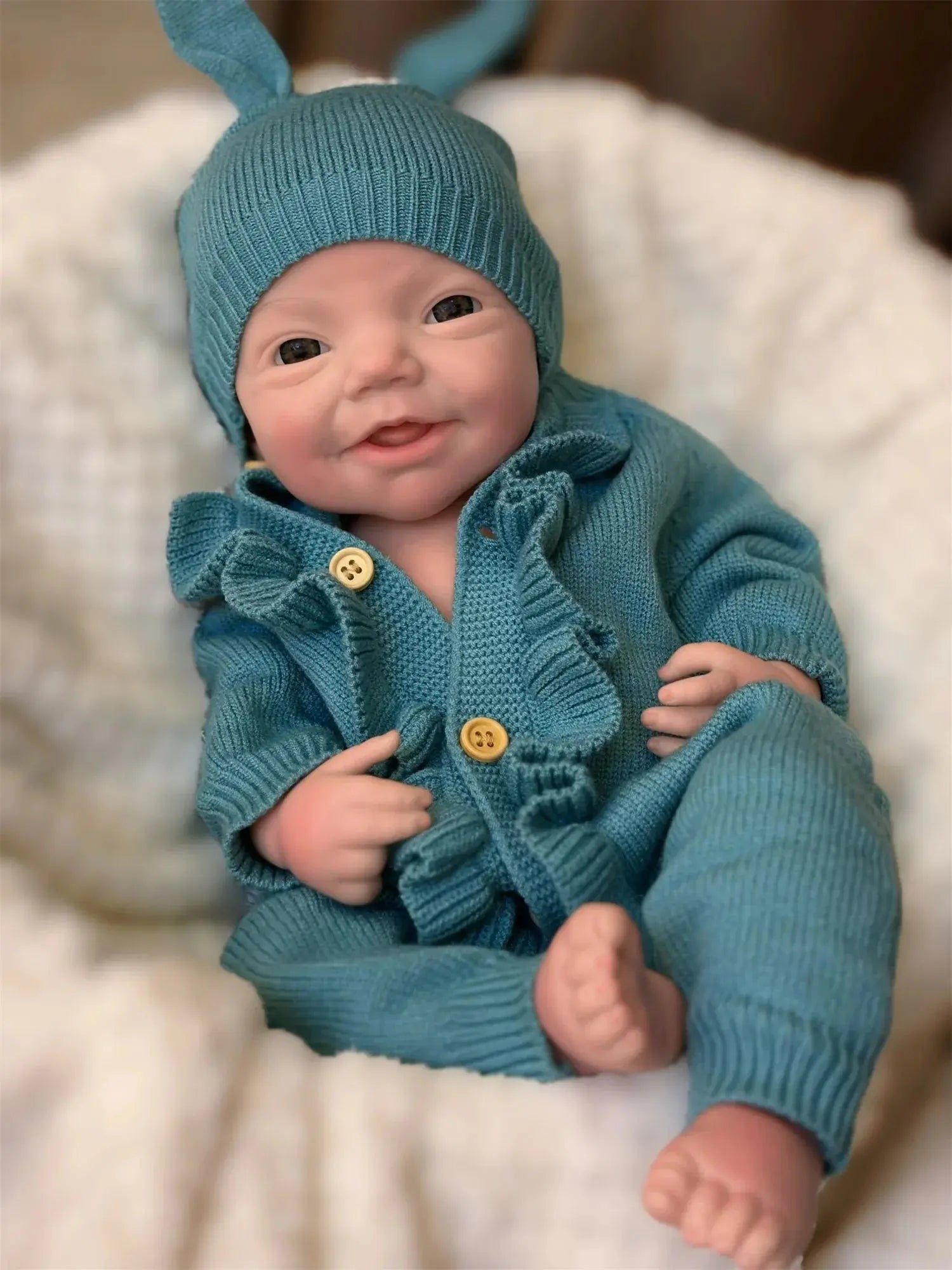 Image of Reborn Baby Dolls 18Inch Open Eyes Full Body Silicone Reborn Girl