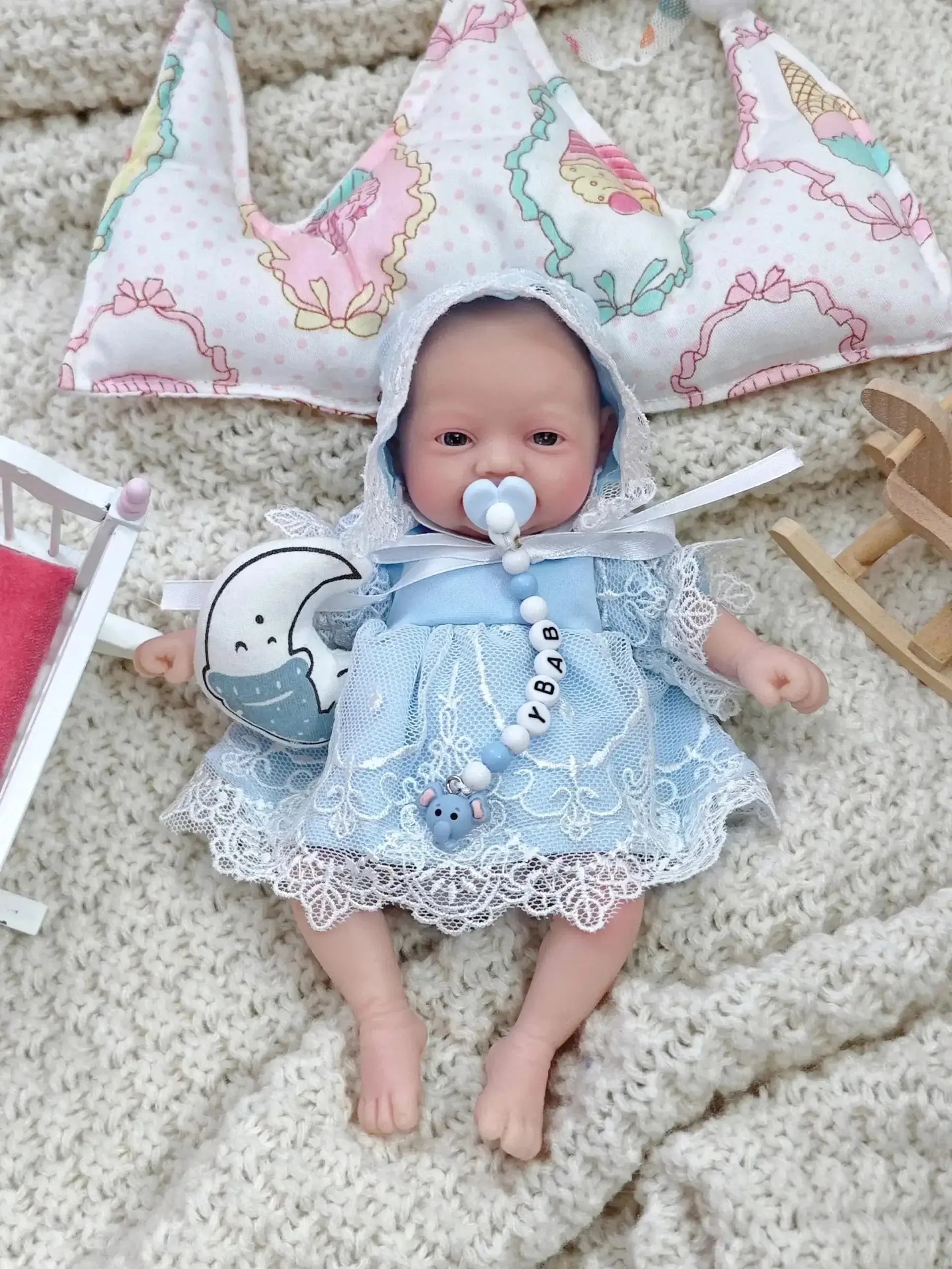 Image of Reborn Baby Dolls Realistic Miniature Babies 7" Full Body Silicone