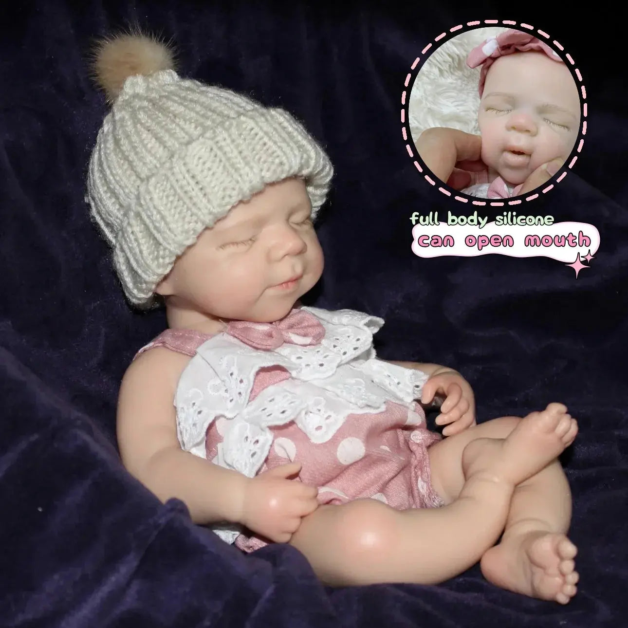 Image of Reborn Baby Dolls 13Inch Open Mouth Reborn Dolls Pascale Bebe Girl