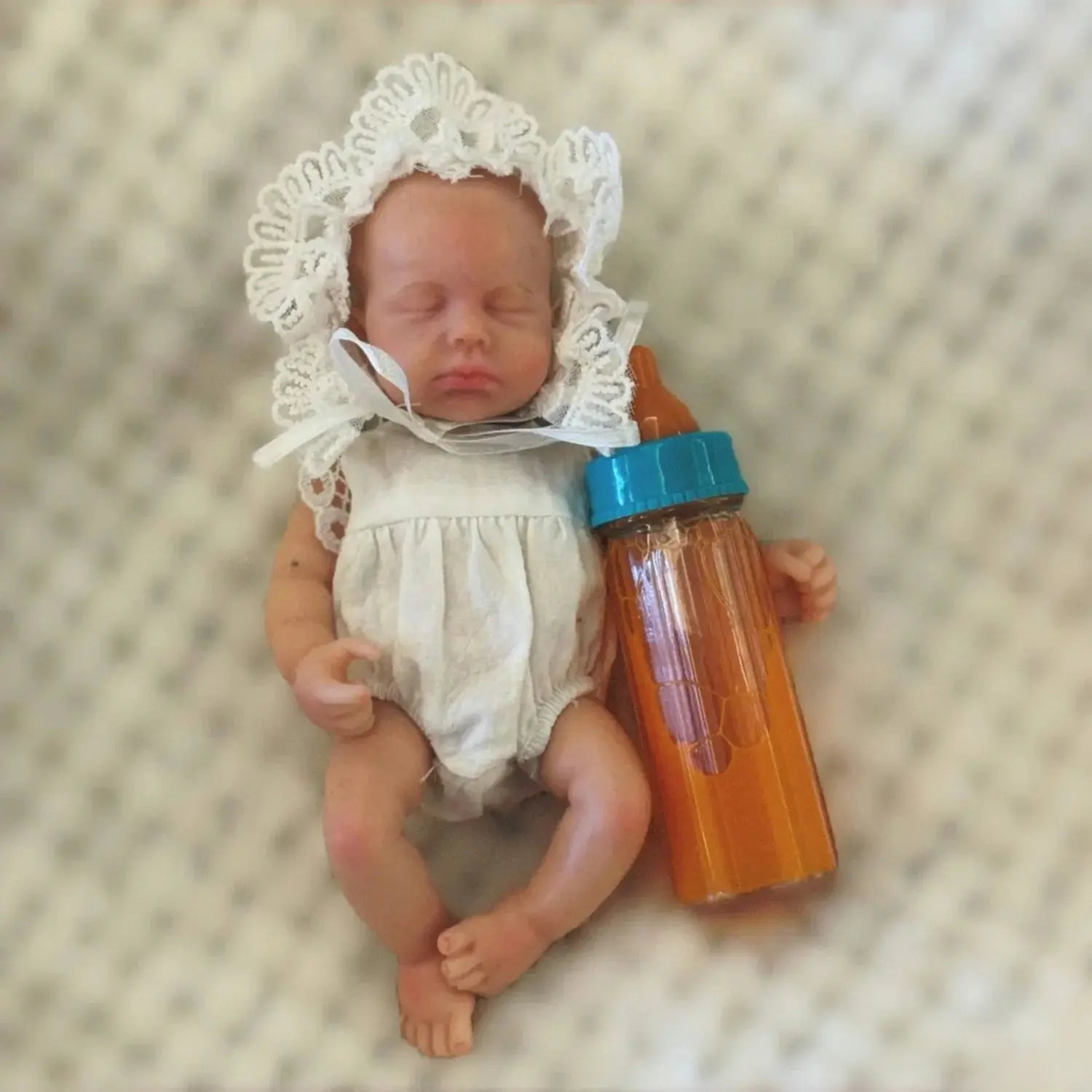 Image of Reborn Baby Dolls Anjo Doll 6 Inch Mini Palm Girl Loulou Soft Solid