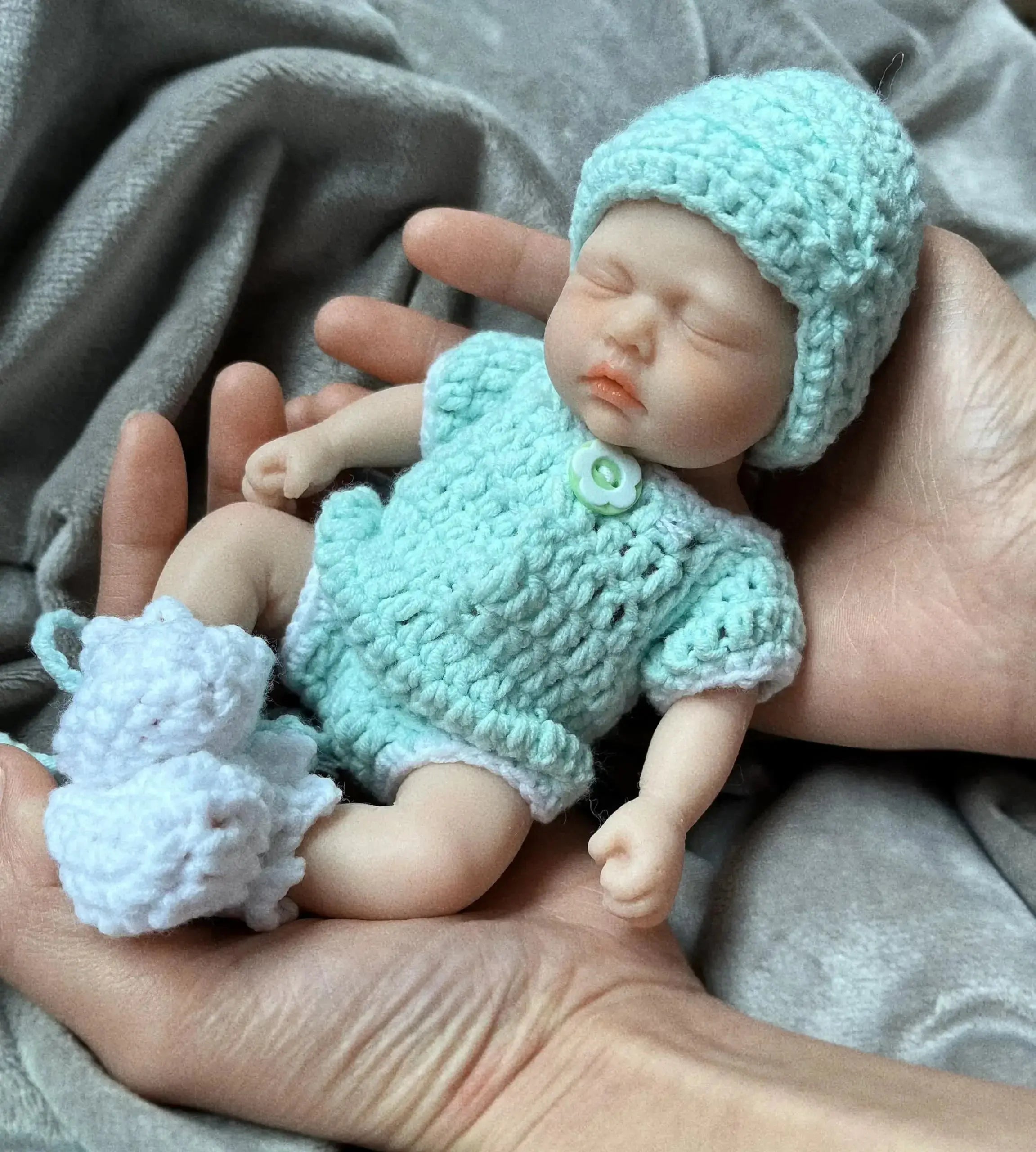 Image of Reborn Baby Dolls 7 Inch Miniature Sleeping Girl Full Silicone Mini