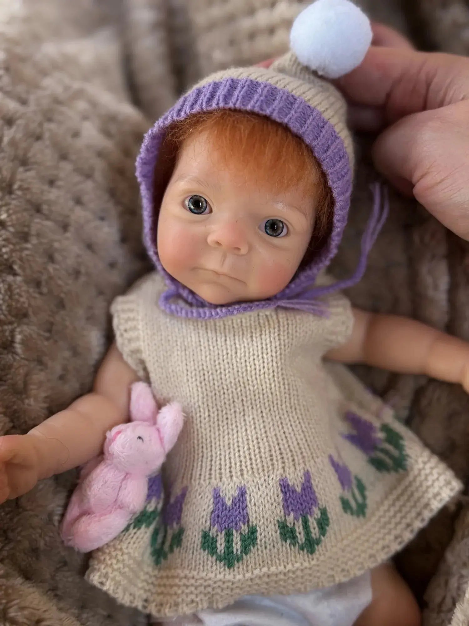 Image of Reborn Baby Dolls 1Pc 10Inch Open Mouth Girl With Hair Full Solid